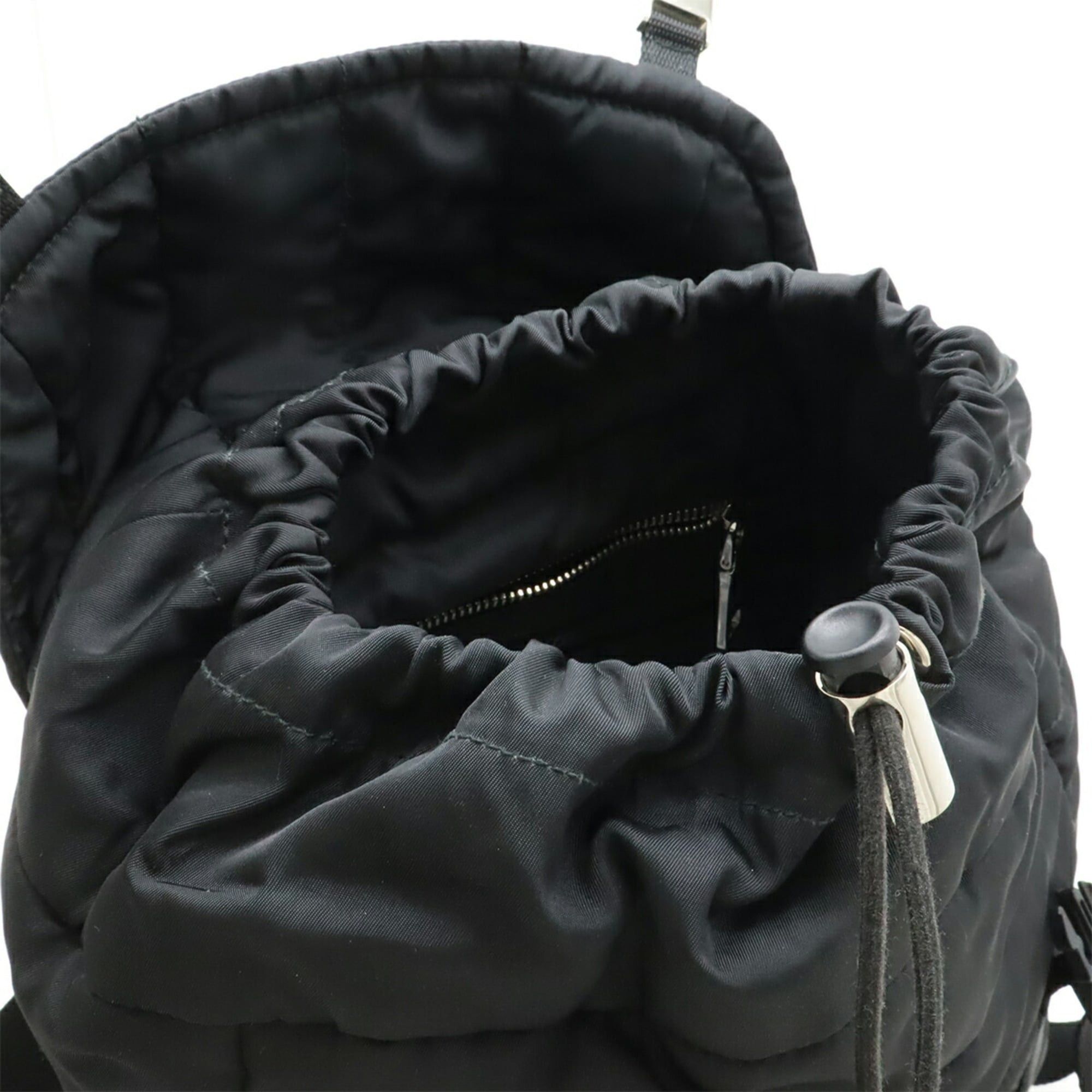 Prada PRADA Triangle Backpack, Quilted Nylon and Leather, Black, 1BZ002 Size ONE SIZE - 7 Thumbnail