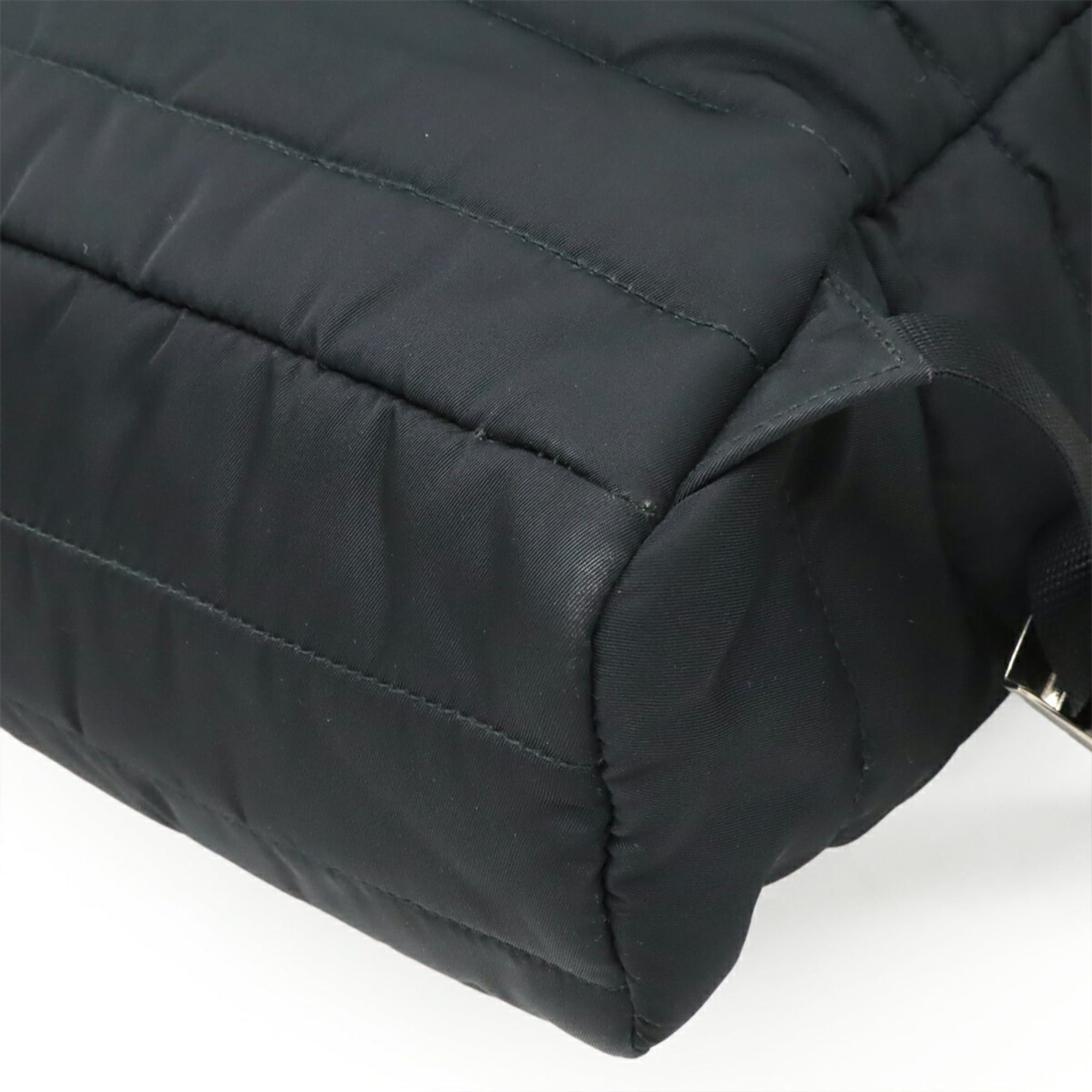 Prada PRADA Triangle Backpack, Quilted Nylon and Leather, Black, 1BZ002 Size ONE SIZE - 4 Thumbnail