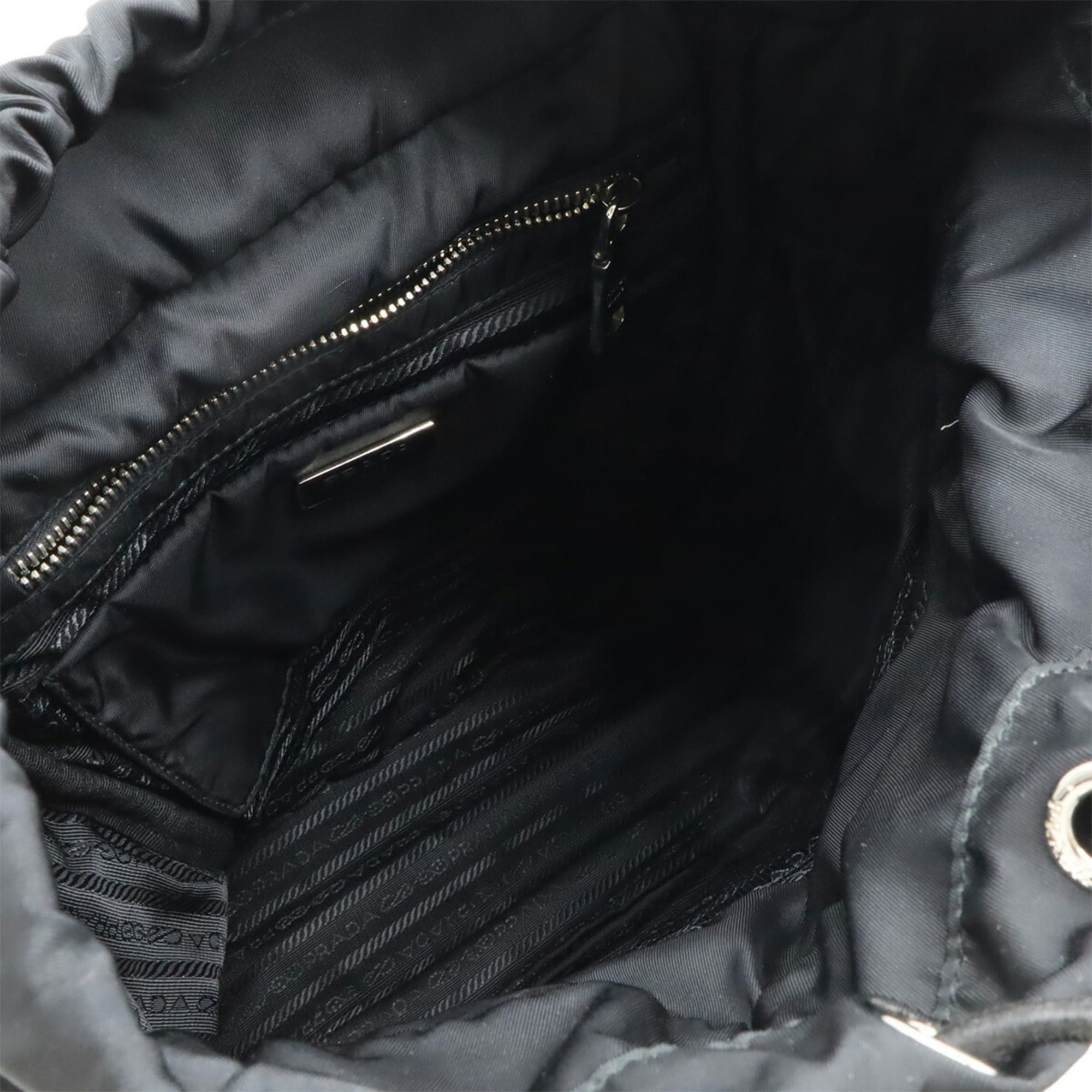 Prada PRADA Triangle Backpack, Quilted Nylon and Leather, Black, 1BZ002 Size ONE SIZE - 8 Thumbnail