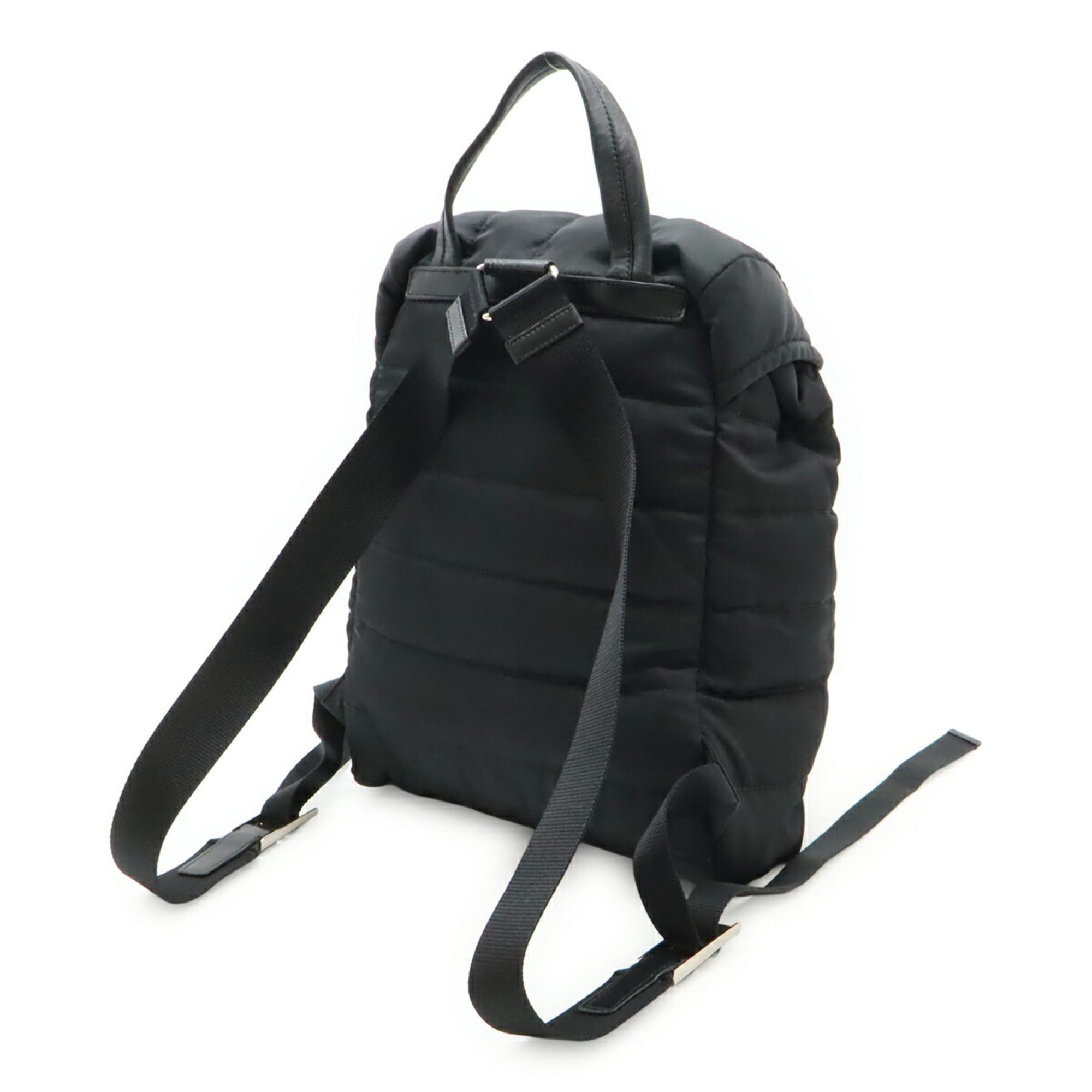 Prada PRADA Triangle Backpack, Quilted Nylon and Leather, Black, 1BZ002 Size ONE SIZE - 3 Thumbnail