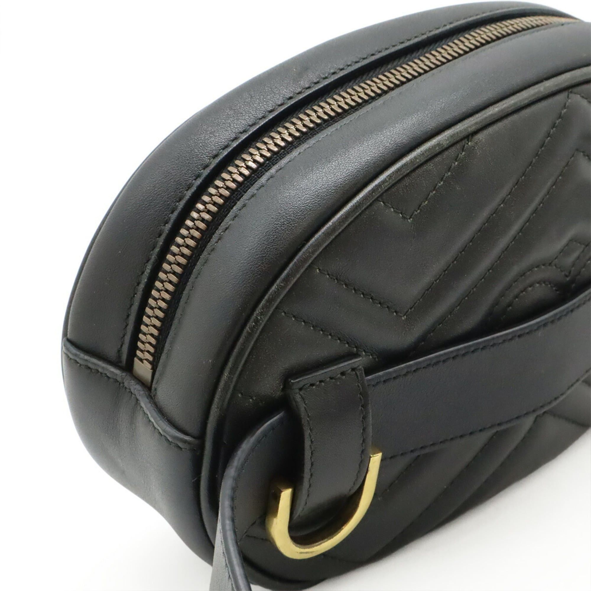 Gucci GUCCI GG Marmont Belt Bag, Body Waist Pouch, Quilted Leather, Black, #75 491294 Size ONE SIZE - 5 Thumbnail