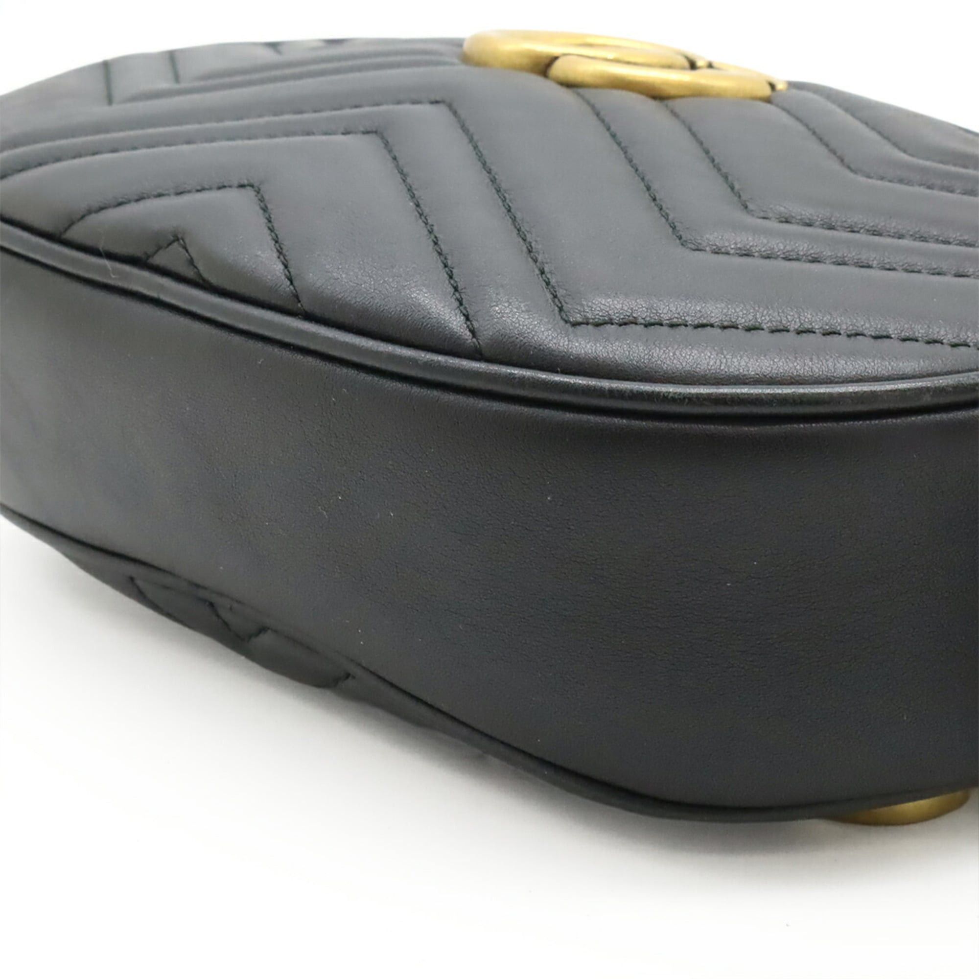 Gucci GUCCI GG Marmont Belt Bag, Body Waist Pouch, Quilted Leather, Black, #75 491294 Size ONE SIZE - 4 Thumbnail