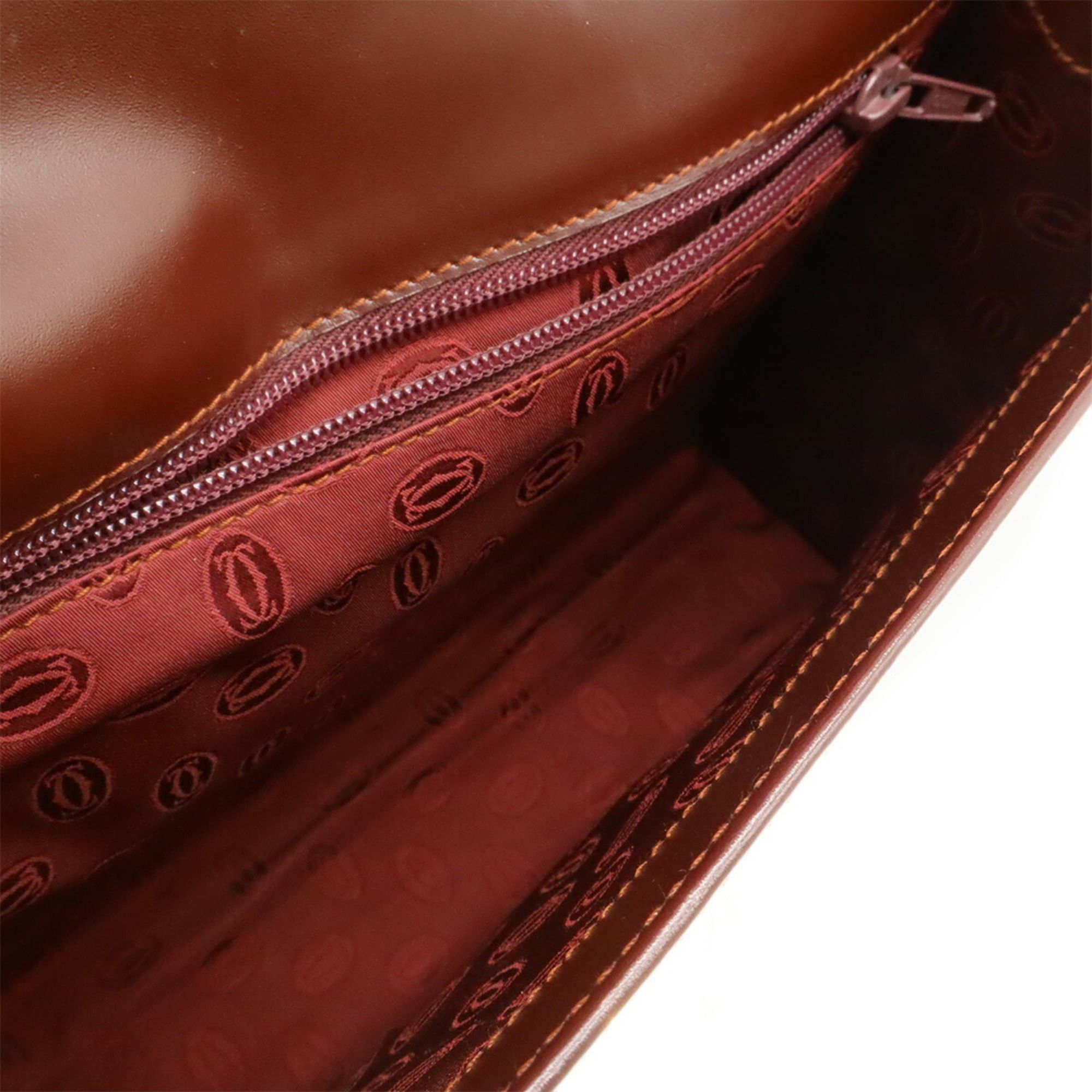 Cartier Cartier Must Handbag, One-Handle, Calf Leather, Bordeaux Size ONE SIZE - 8 Thumbnail