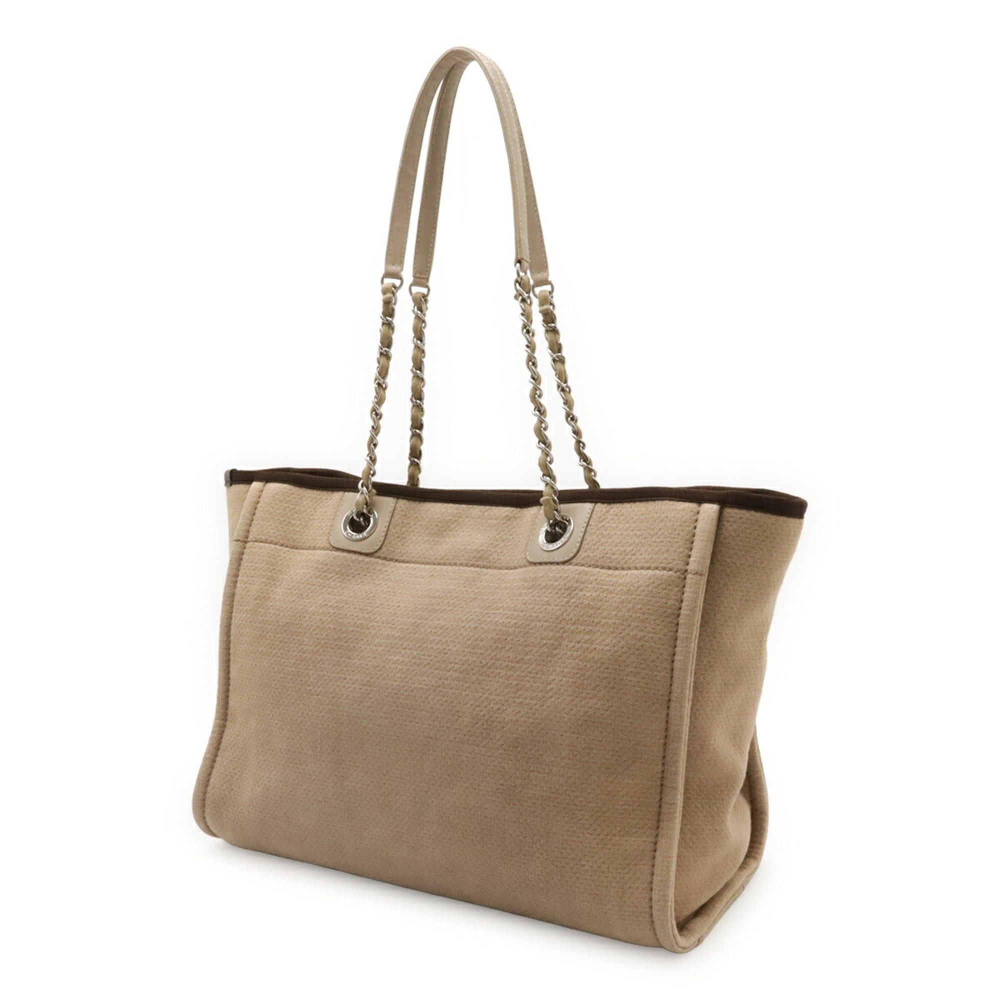 Chanel CHANEL Deauville Medium Tote MM Bag Shoulder with Chain Strap, Beige and Brown, A67001 Size ONE SIZE - 3 Thumbnail