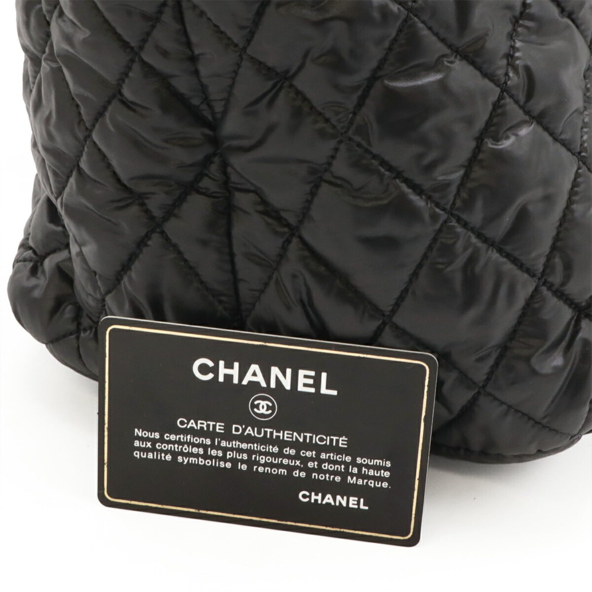 Chanel CHANEL Coco Cocoon Medium Tote MM Shoulder Bag Quilted Nylon Black A48611 Size ONE SIZE - 10 Thumbnail