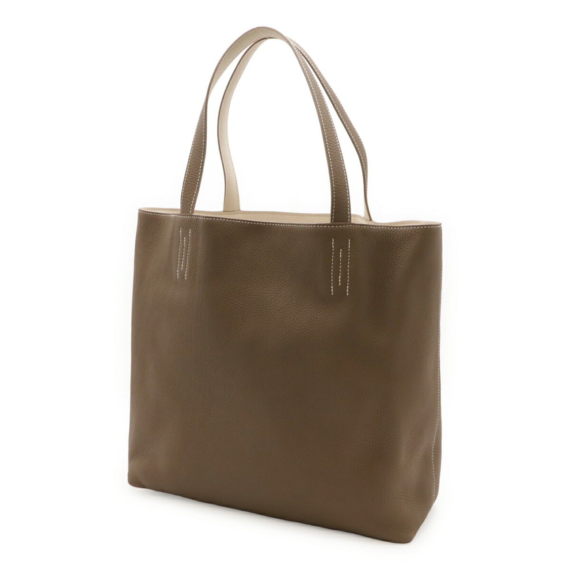 Hermes HERMES Double Sens 36 Tote/Shoulder Bag, Reversible, Taurillon Clemence Etoupe Béton Leather, Z Stamp Size ONE SIZE - 3 Thumbnail