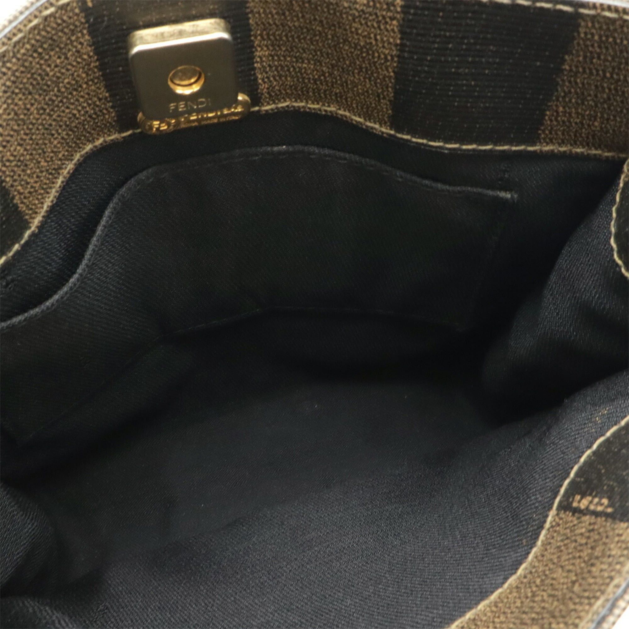 Fendi FENDI Pecan 3-Way Handbag, Shoulder Tote, Backpack, PVC Leather, Khaki Brown, Black, 30826 Size ONE SIZE - 9 Thumbnail