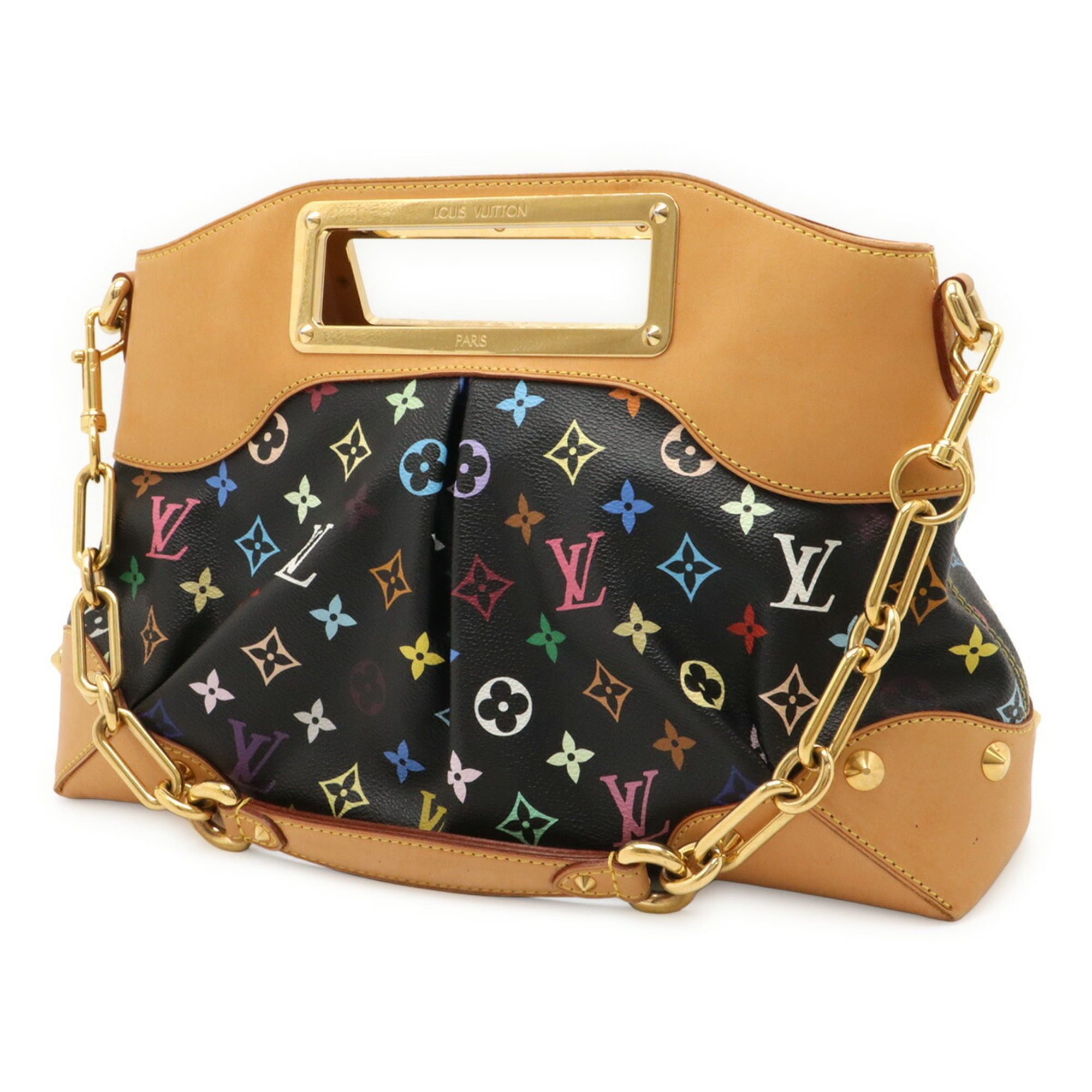 Louis Vuitton LOUIS VUITTON Monogram Multicolore Judy MM Handbag/Shoulder Bag in Noir and Black, M40254 Size ONE SIZE - 3 Thumbnail