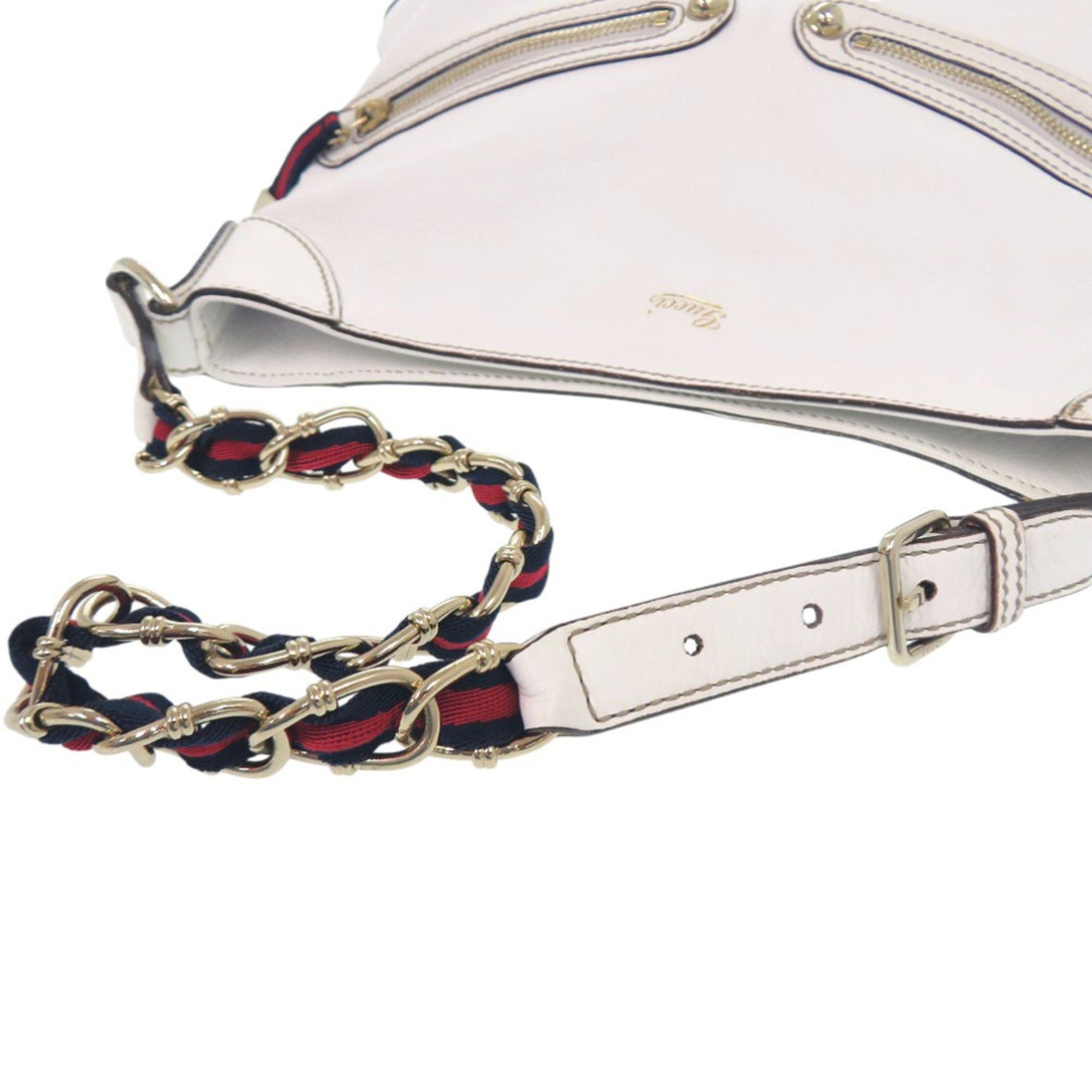Gucci Gucci Sherry Line Chain Shoulder Bag 154392 Leather White 0852 Size ONE SIZE - 6 Thumbnail