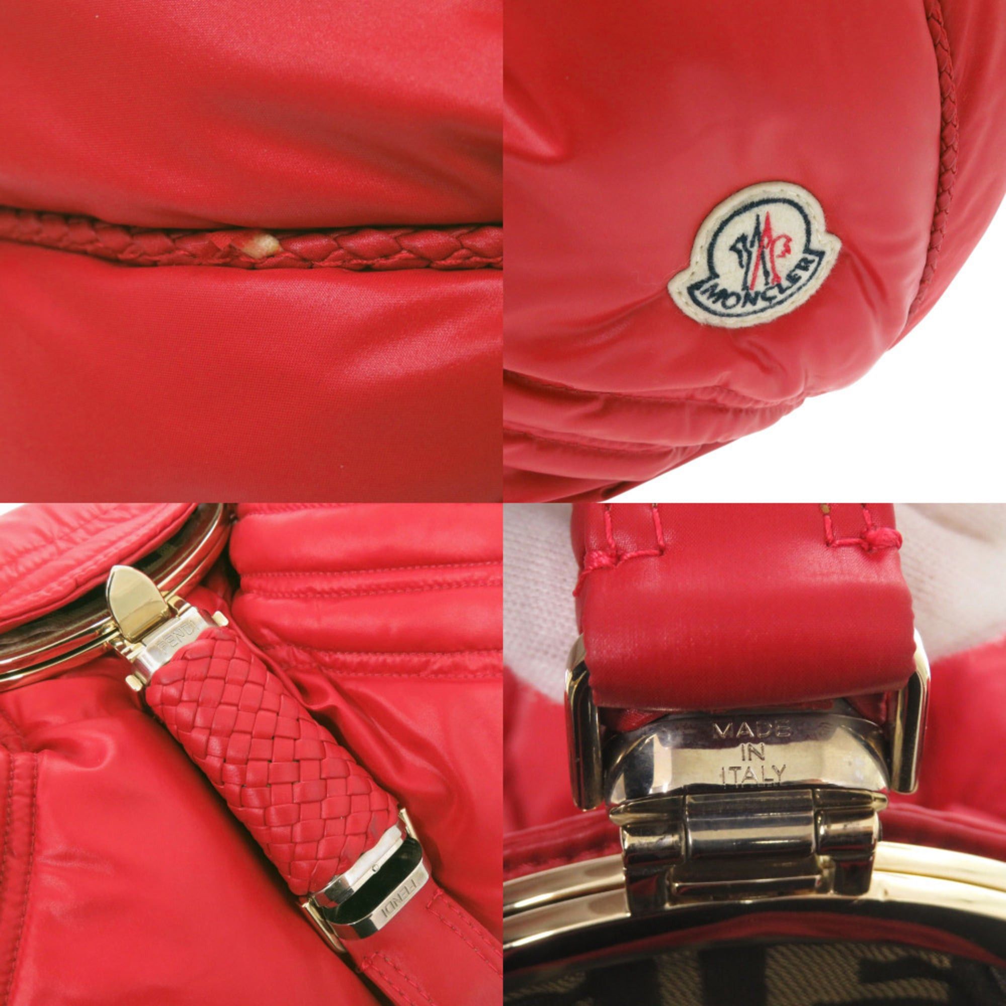 Fendi Fendi x Moncler Spy Bag Handbag Nylon Leather Red 2180 Size ONE SIZE - 8 Thumbnail