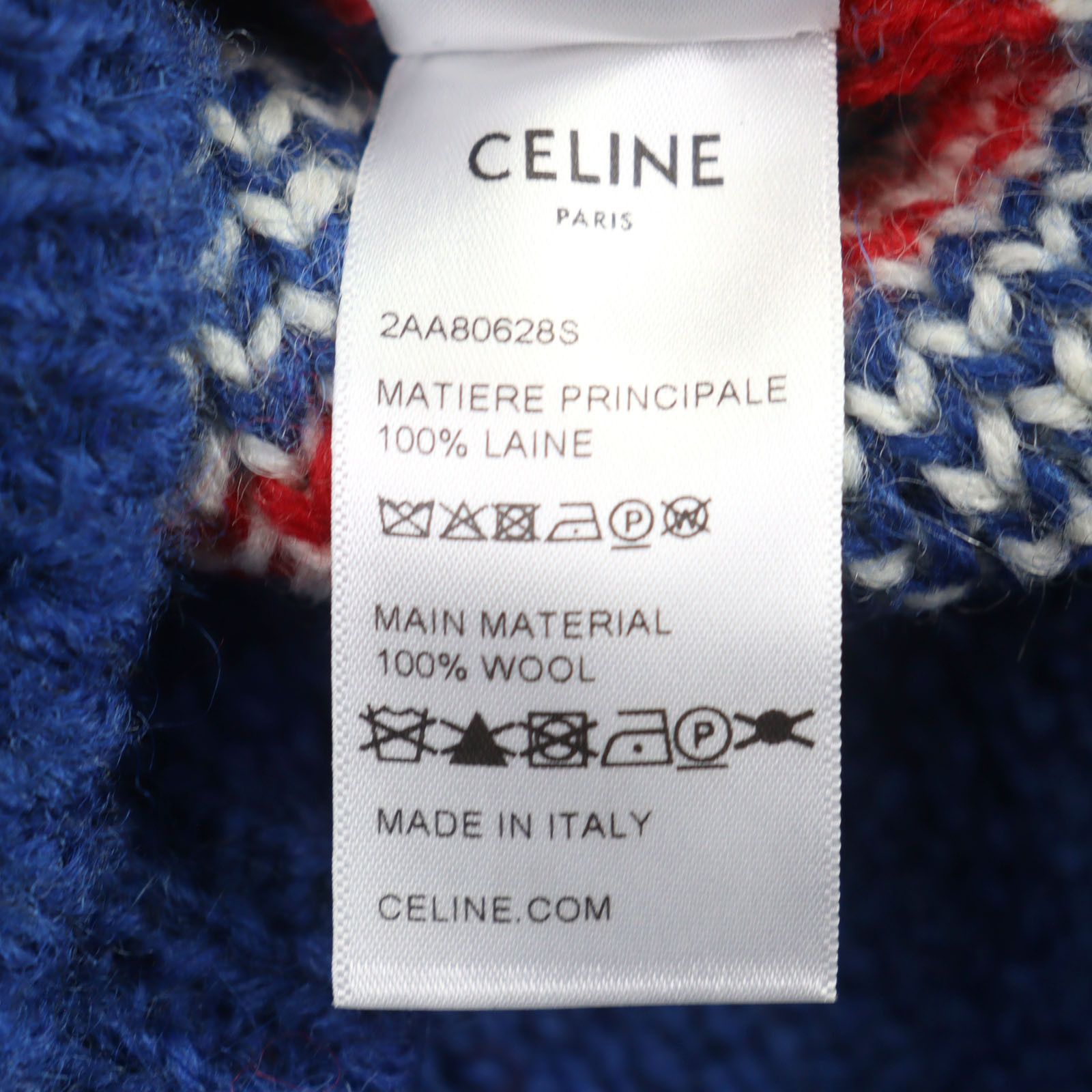 Celine Celine Celine Fair Isle Logo-embroidered Wool Knit Textile Tops 2AA80628S DUTY FREE for USA Size ONE SIZE - 7 Thumbnail