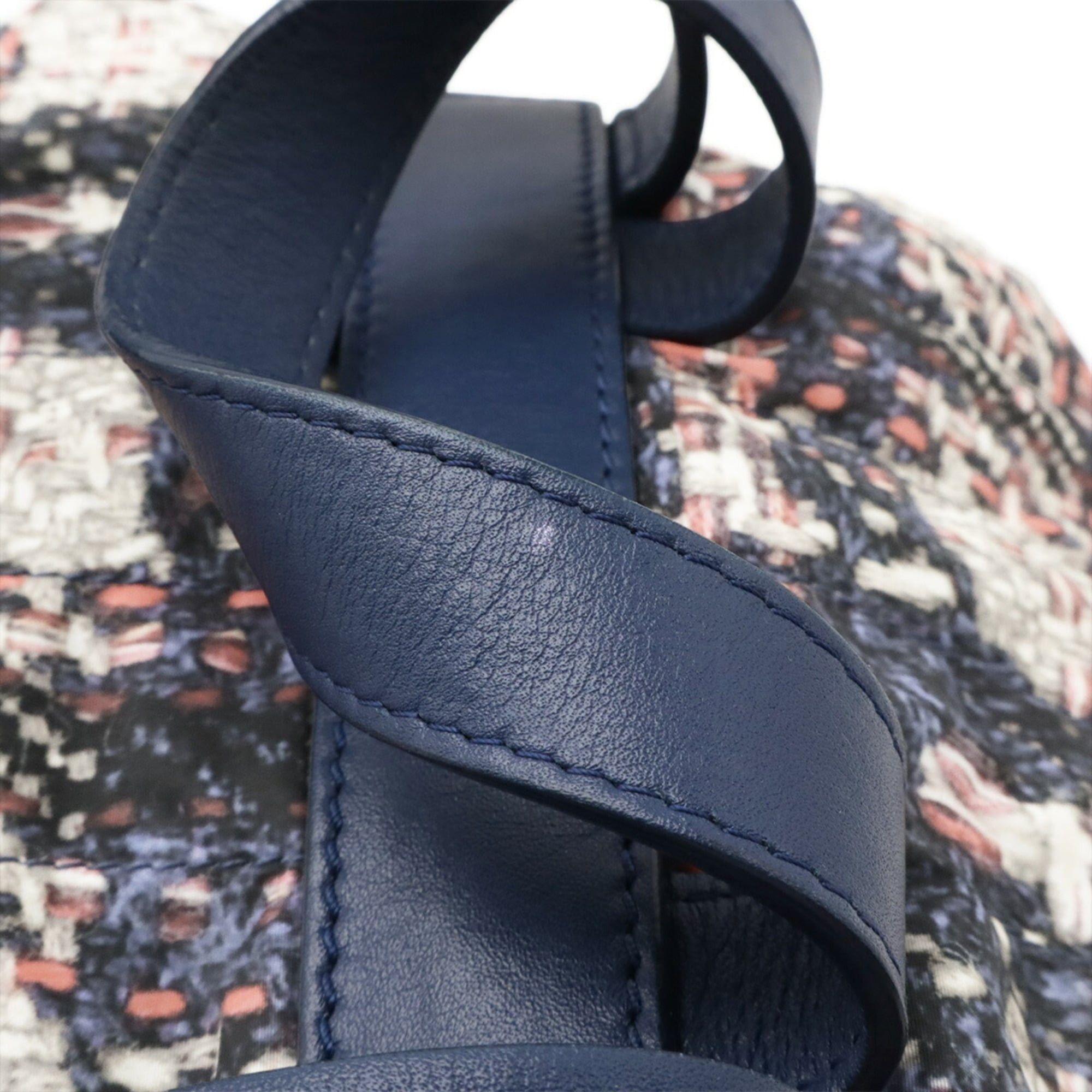Chanel CHANEL Tweed Print Coco Mark Chain Shoulder Backpack Nylon Blue Pink A66445 Size ONE SIZE - 6 Thumbnail