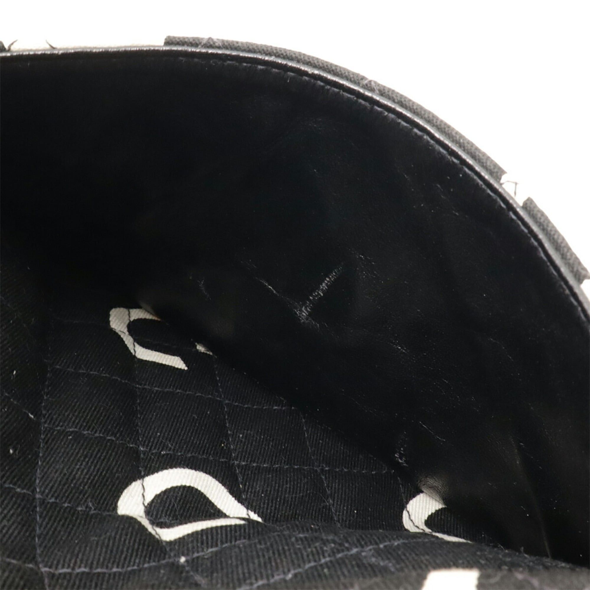 Chanel CHANEL Coco Mark Print Handbag Tote Bag Canvas Black Ivory White Size ONE SIZE - 9 Thumbnail