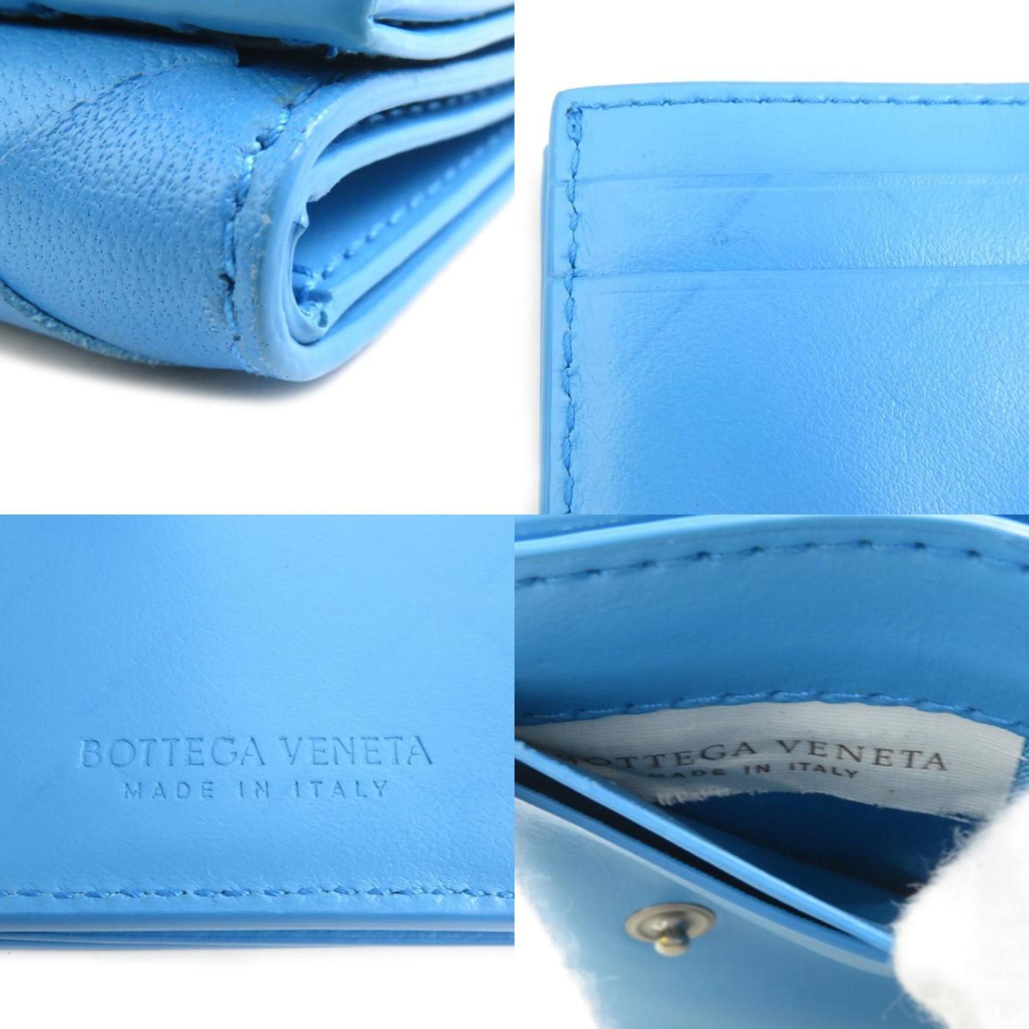 Bottega Veneta Bottega Veneta Tri-fold Wallet in Intrecciato Leather, Blue, Unisex, r10948g Size ONE SIZE - 5 Thumbnail