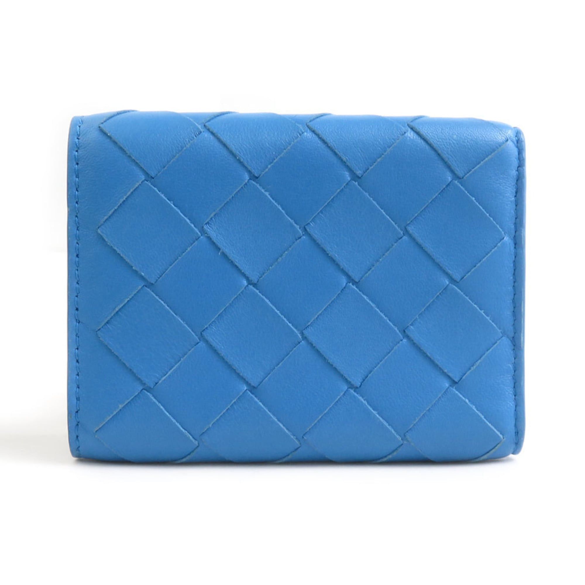 Bottega Veneta Bottega Veneta Tri-fold Wallet in Intrecciato Leather, Blue, Unisex, r10948g Size ONE SIZE - 2 Thumbnail