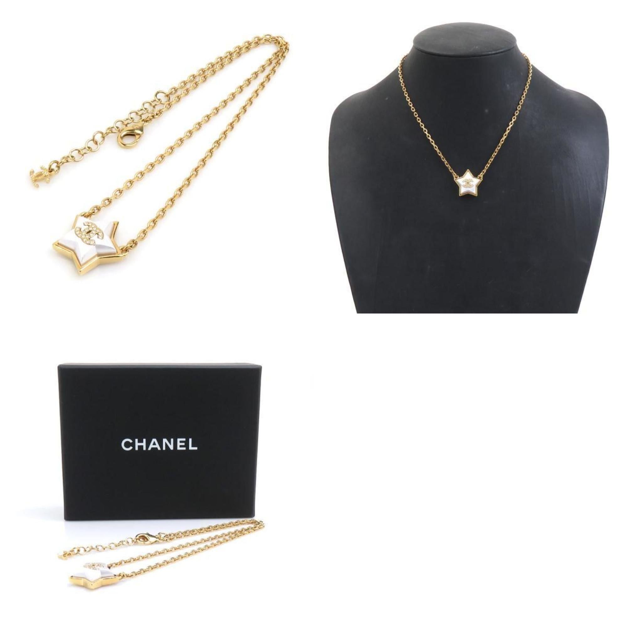 Chanel CHANEL Necklace, Metal, Gold and White, Women's, r10954i Size ONE SIZE - 5 Thumbnail