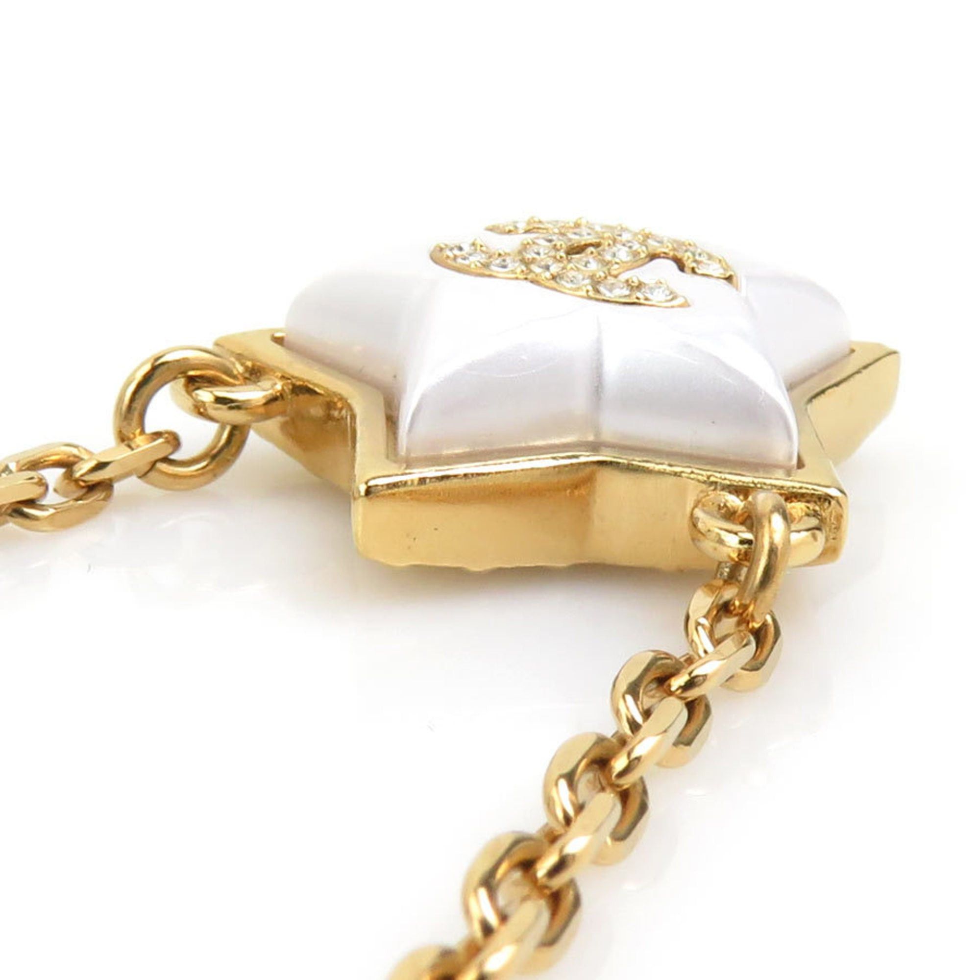 Chanel CHANEL Necklace, Metal, Gold and White, Women's, r10954i Size ONE SIZE - 3 Thumbnail