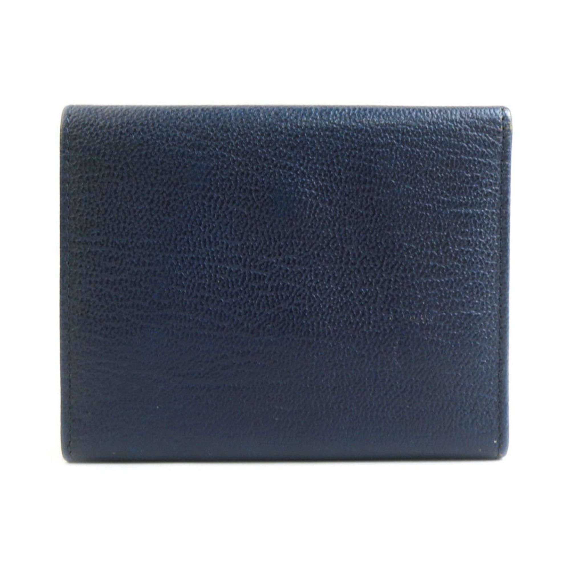 Chanel CHANEL Tri-fold Leather Wallet, Navy, Women's, r10949g Size ONE SIZE - 2 Thumbnail