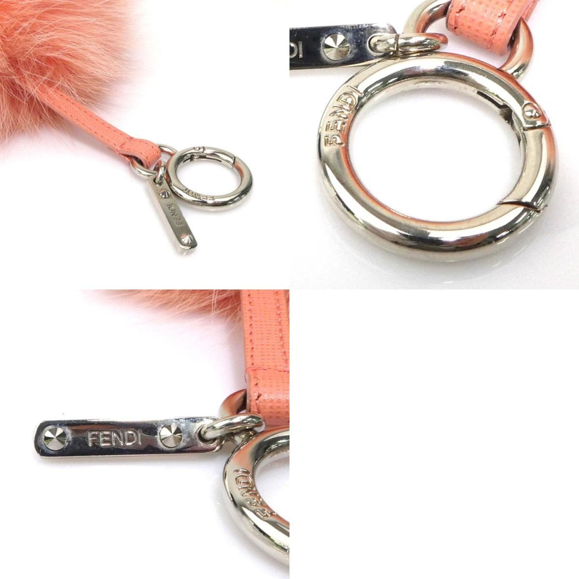 Fendi Fendi Charm Fur/Leather Salmon Pink Women's r10958a Size ONE SIZE - 5 Thumbnail