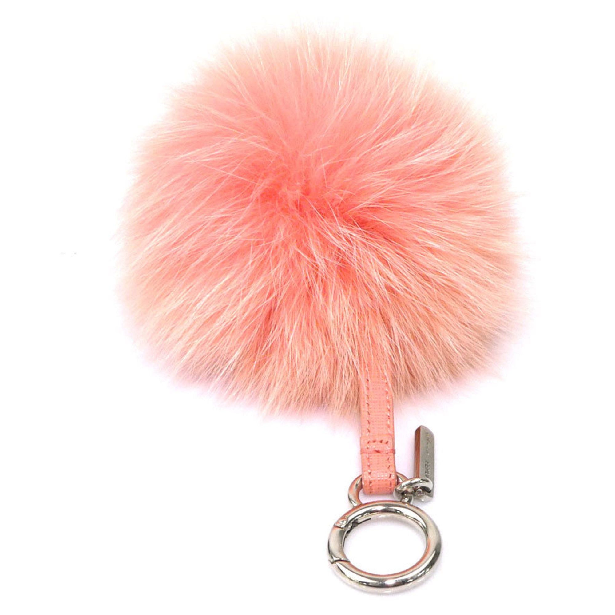 Fendi Fendi Charm Fur/Leather Salmon Pink Women's r10958a Size ONE SIZE - 4 Thumbnail