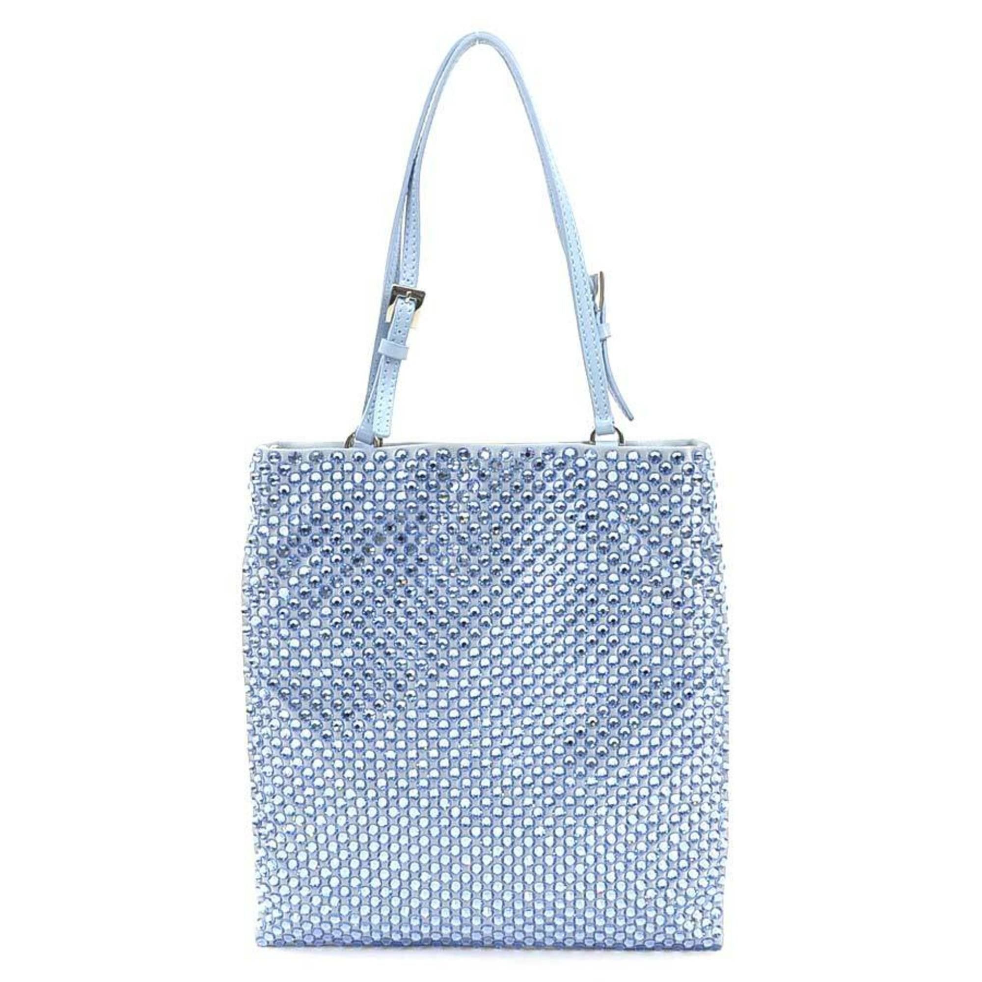 Prada Prada handbag in light blue satin and rhinestones, women's, 1BA253 90225n Size ONE SIZE - 2 Thumbnail