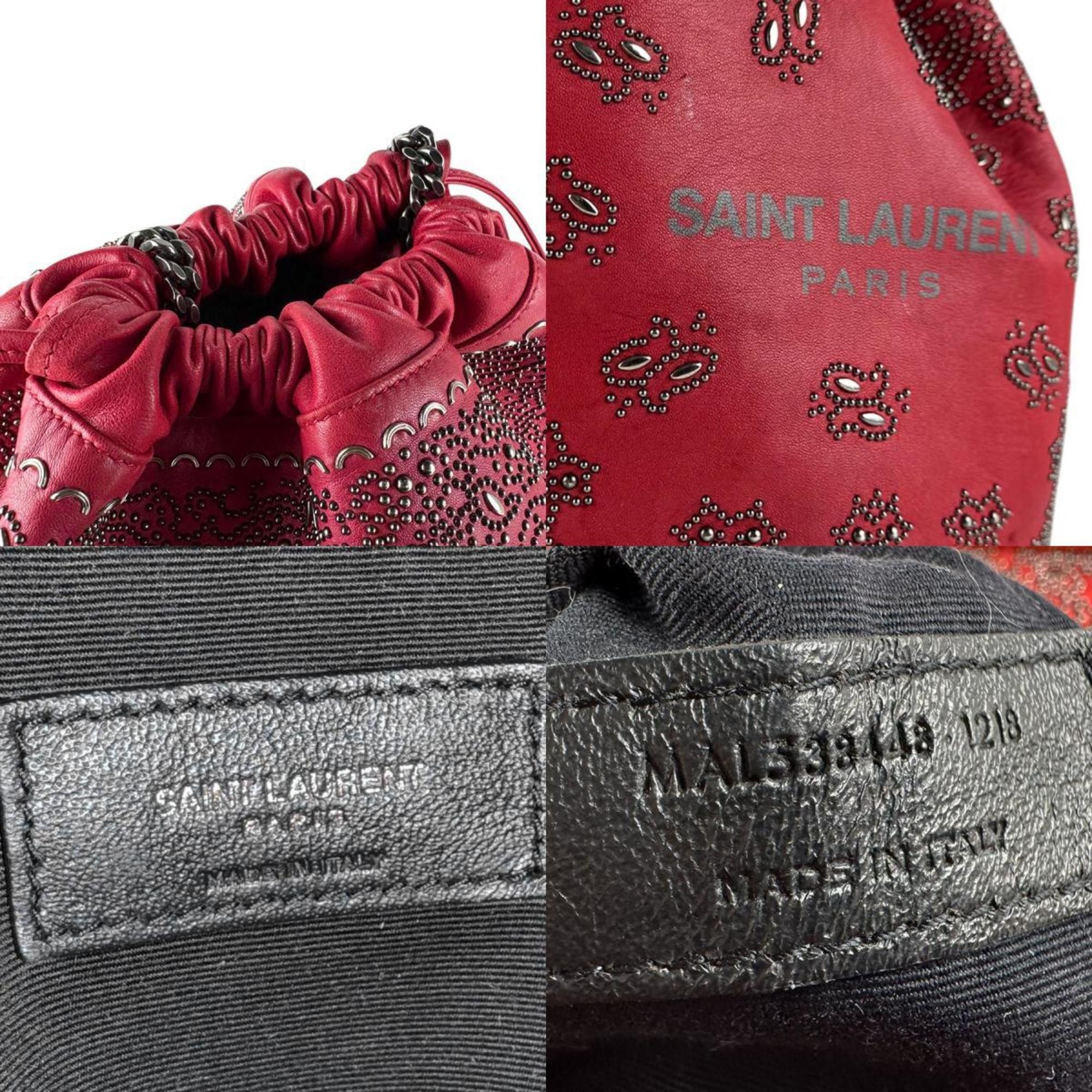 Saint Laurent Paris Saint Laurent shoulder bag in leather and metal, red, women's, z8254 Size ONE SIZE - 5 Thumbnail