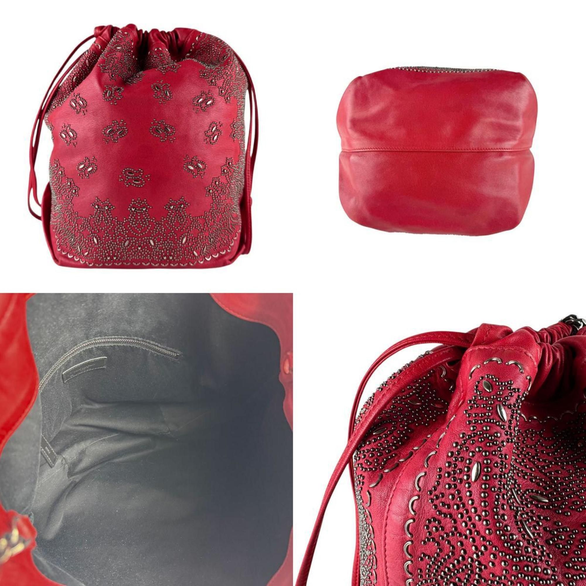 Saint Laurent Paris Saint Laurent shoulder bag in leather and metal, red, women's, z8254 Size ONE SIZE - 3 Thumbnail