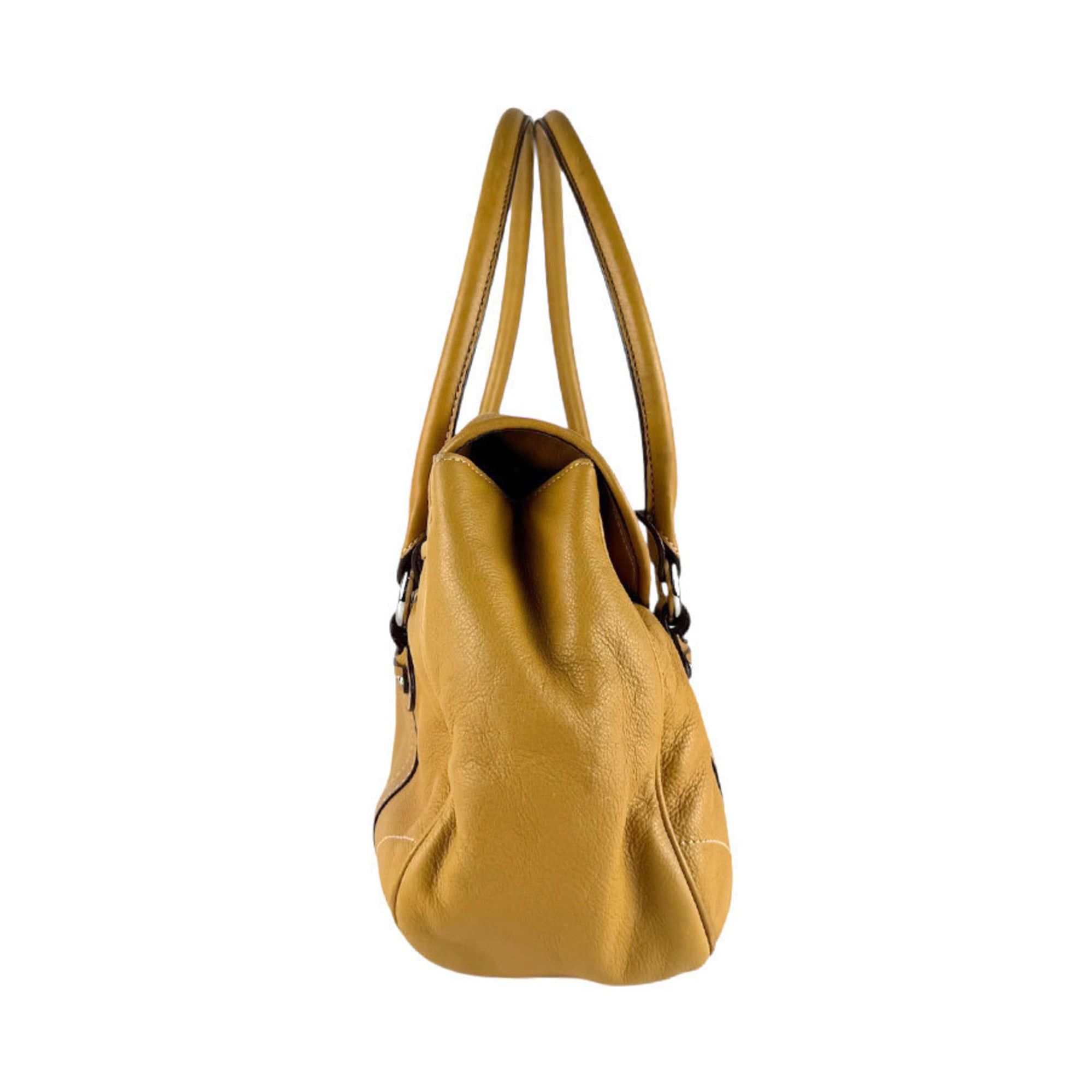 Dior Christian Dior Shoulder Bag, Leather, Mustard Yellow, Women's, Z8211 Size ONE SIZE - 2 Thumbnail