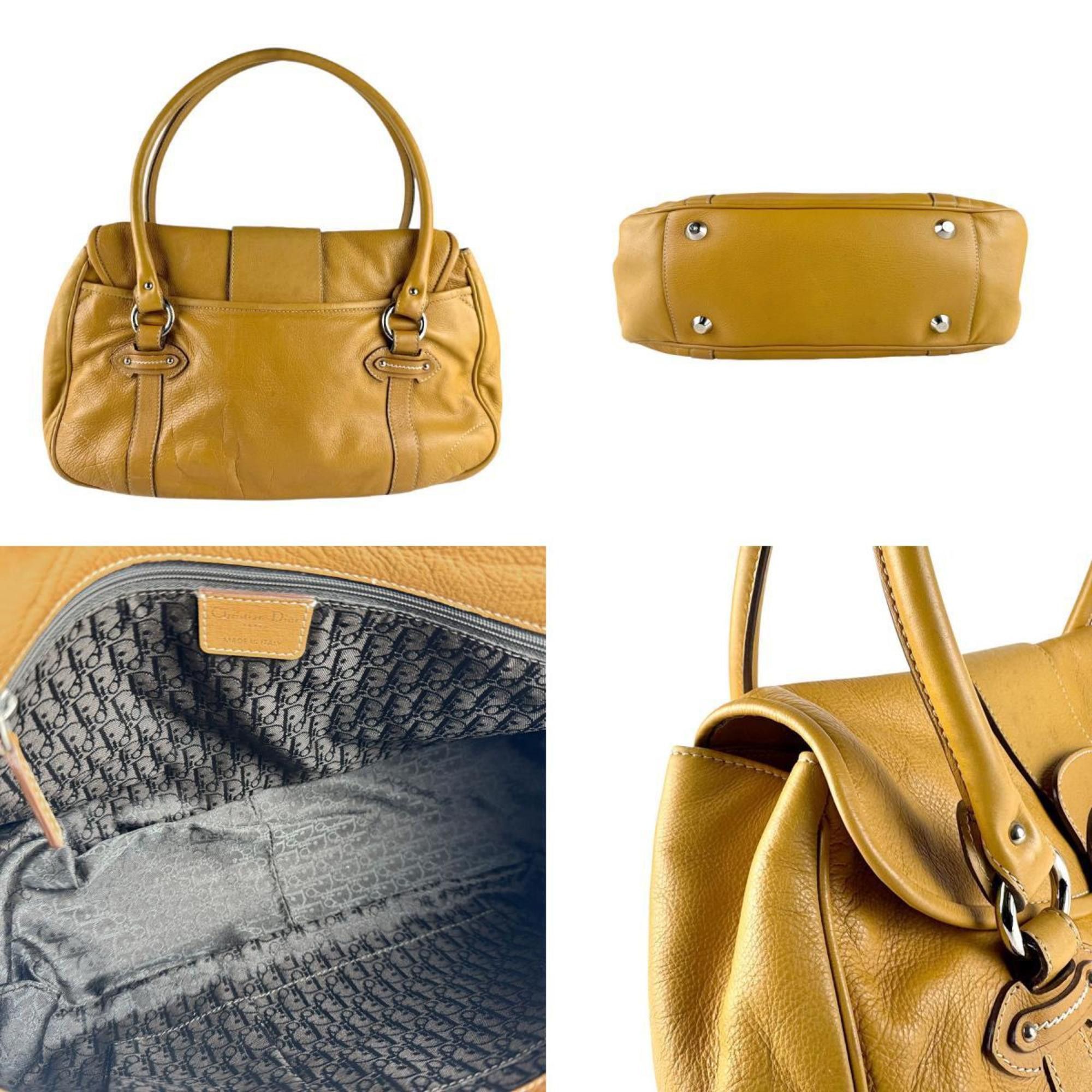 Dior Christian Dior Shoulder Bag, Leather, Mustard Yellow, Women's, Z8211 Size ONE SIZE - 3 Thumbnail