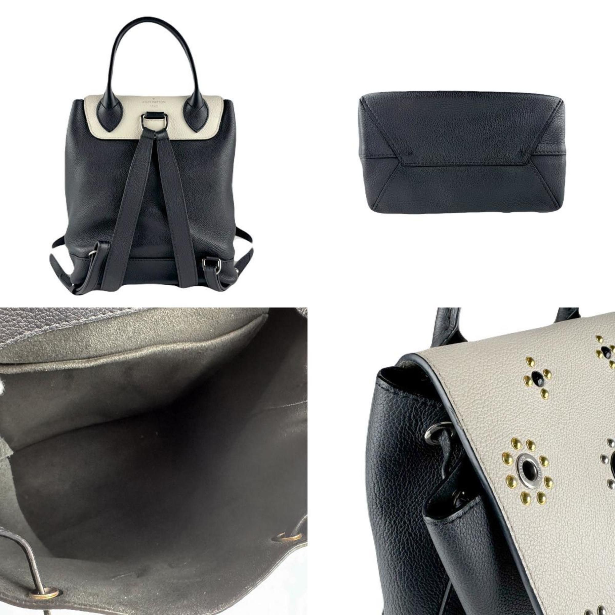 Louis Vuitton Louis Vuitton LockMe Backpack, Leather, Black/Off-White, Silver/Gold, Women's, M54108 z8235 Size ONE SIZE - 3 Thumbnail
