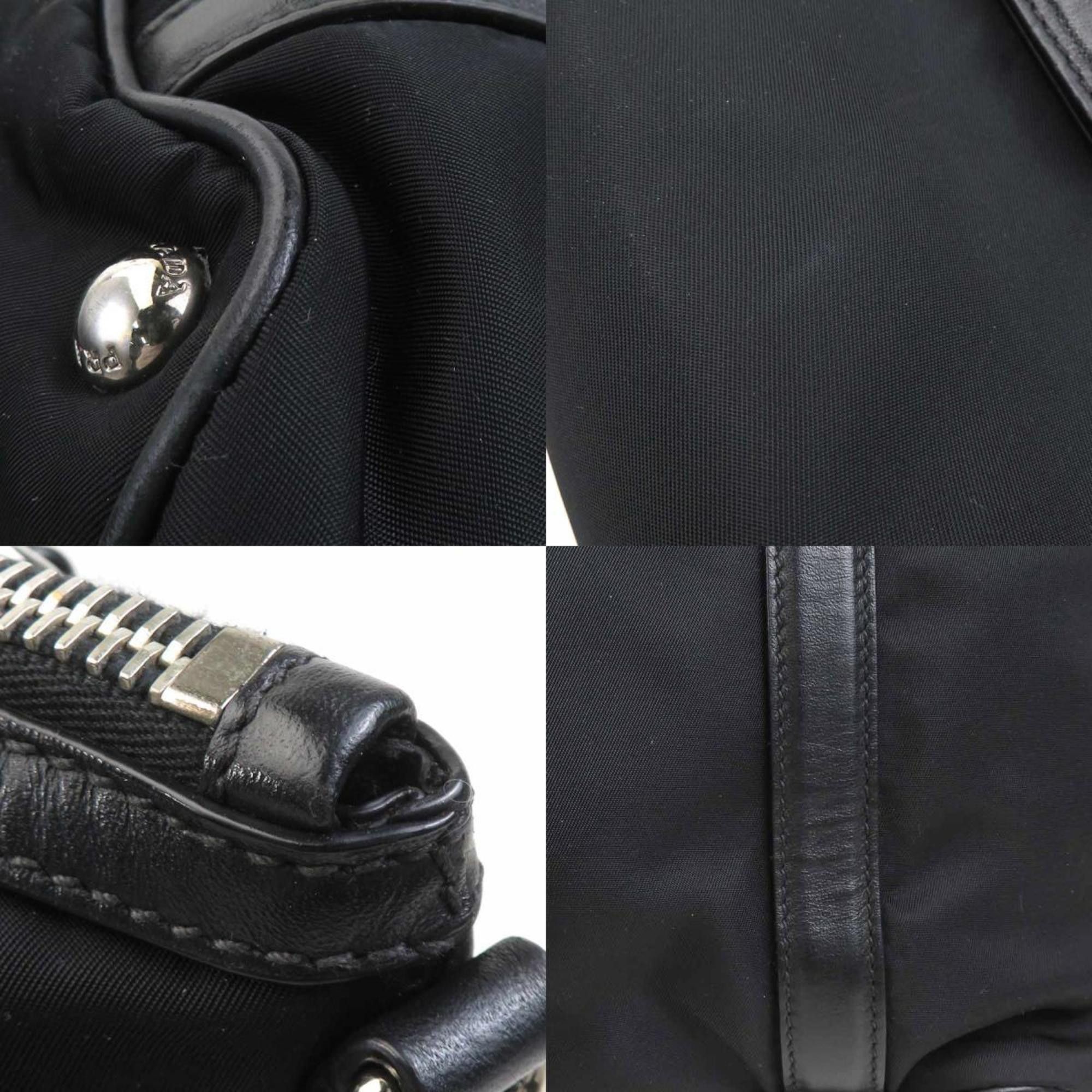 Prada Prada Handbag Shoulder Bag Nylon/Leather Black Silver Women's e61271k Size ONE SIZE - 3 Thumbnail