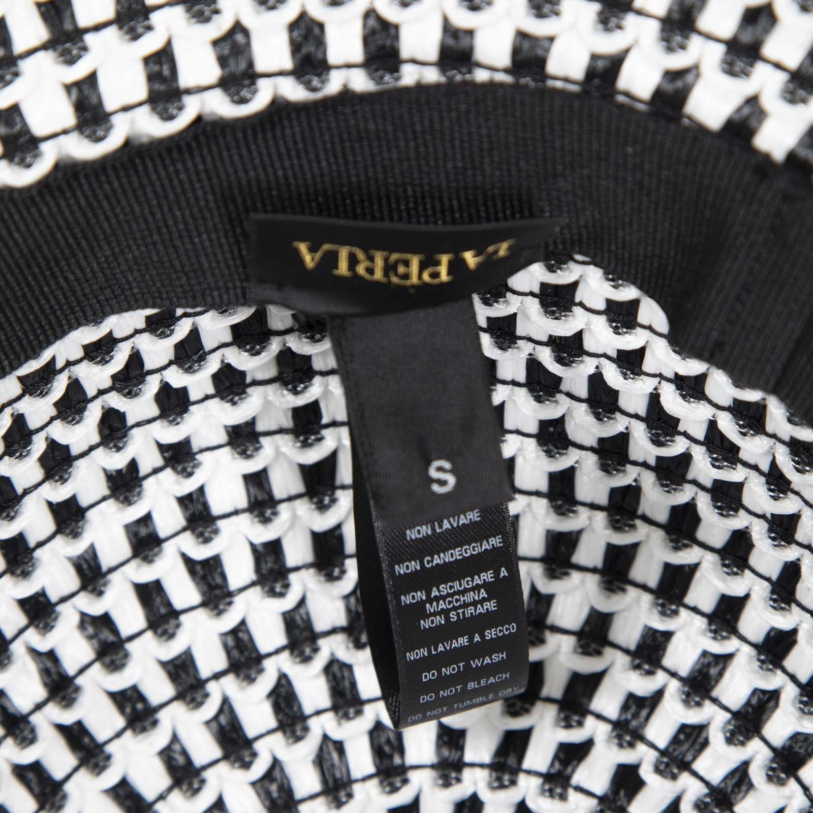 La Perla Black & White Straw Sun Hat Size ONE SIZE - 6 Thumbnail