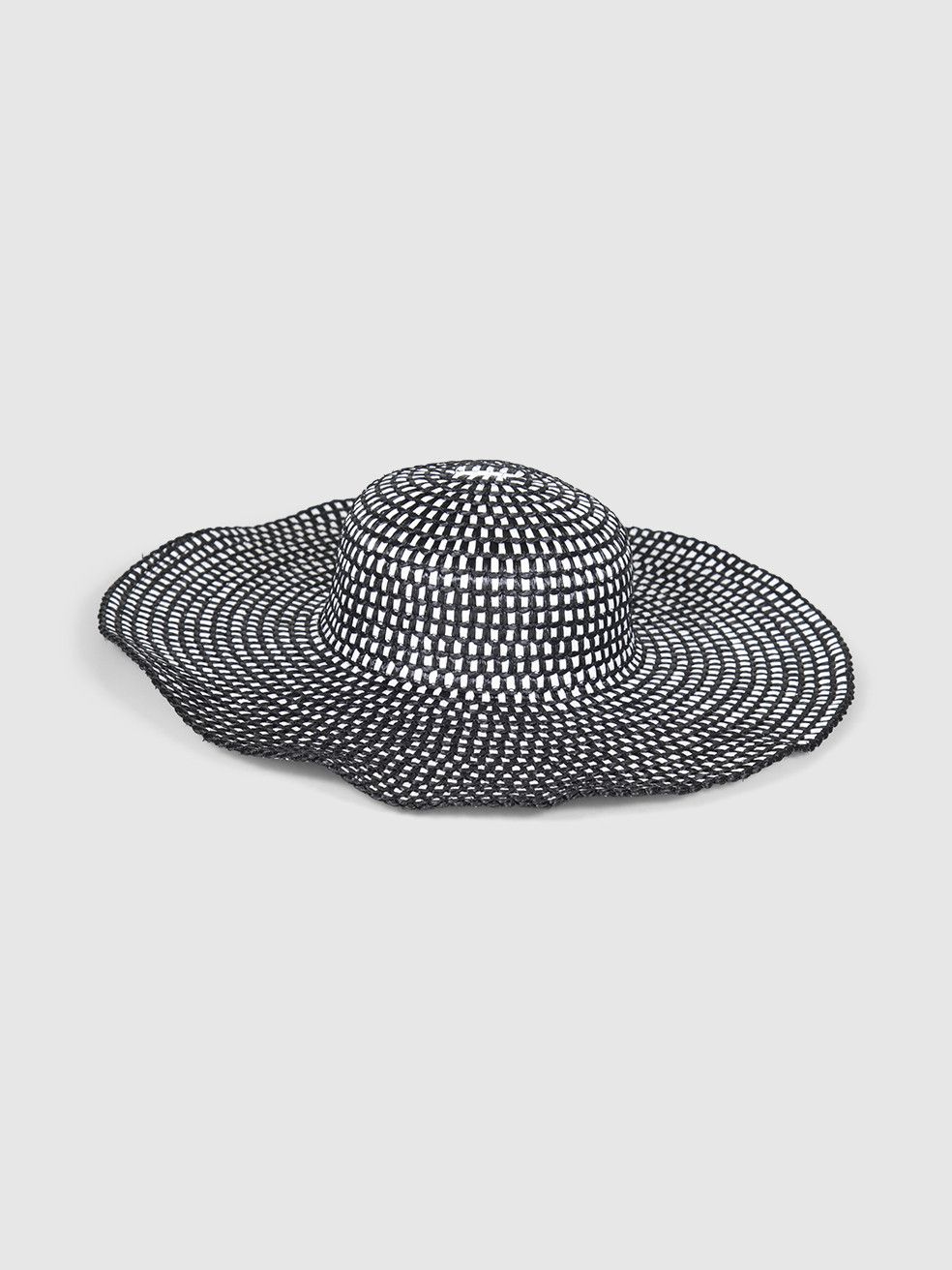 La Perla Black & White Straw Sun Hat Size ONE SIZE - 2 Thumbnail