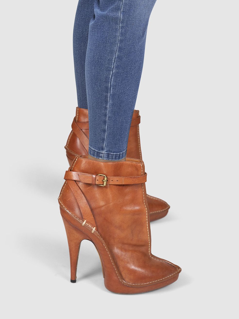 Givenchy Brown Leather Heeled Point Toe Boots Size US 8 / IT 38 - 2 Thumbnail