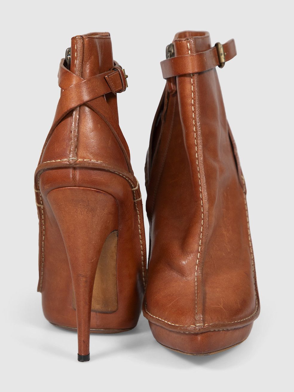 Givenchy Brown Leather Heeled Point Toe Boots Size US 8 / IT 38 - 3 Thumbnail