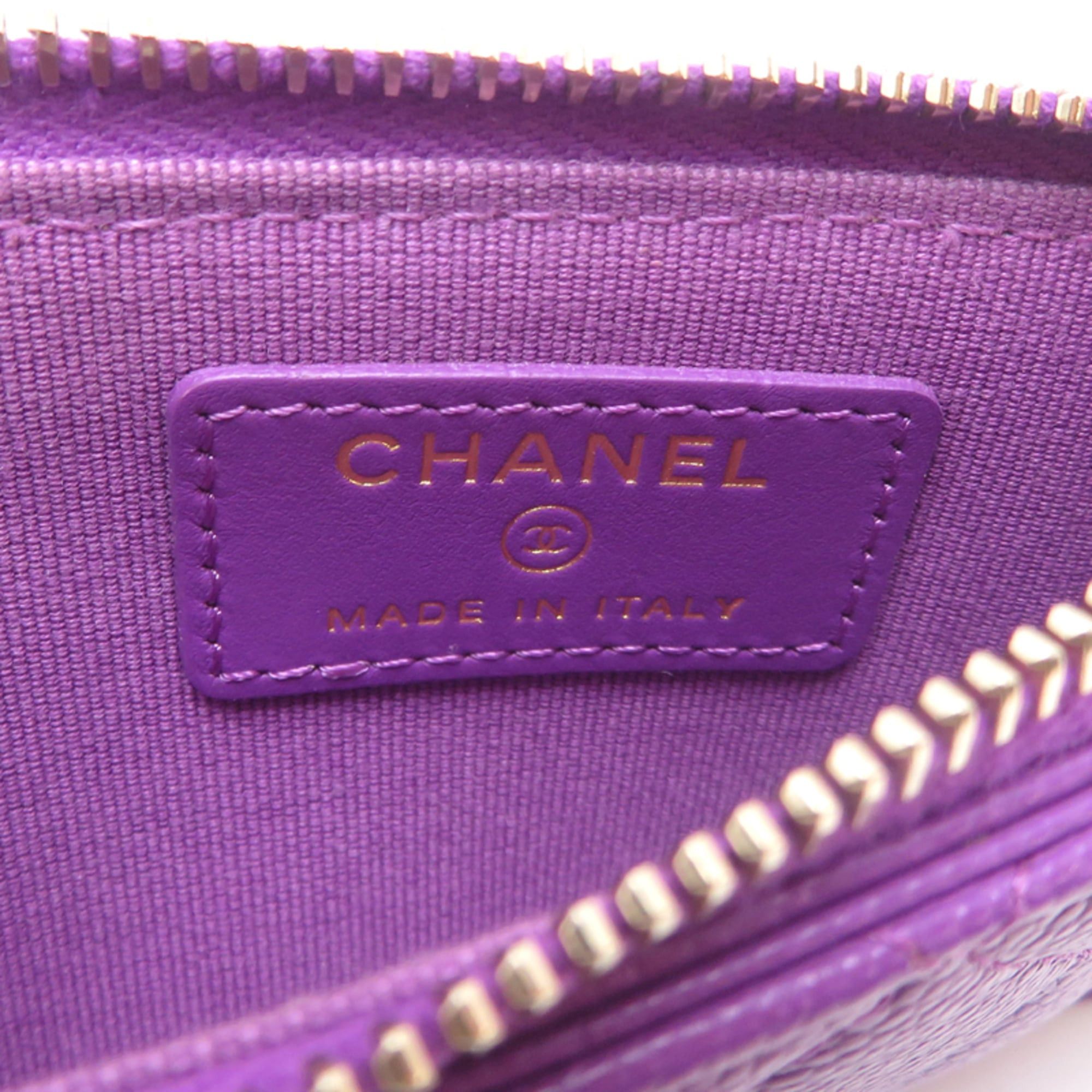 Chanel Chanel Fragment Wallet/Coin Case Women's Business Card AP2570 Caviar Leather Purple Size ONE SIZE - 5 Thumbnail