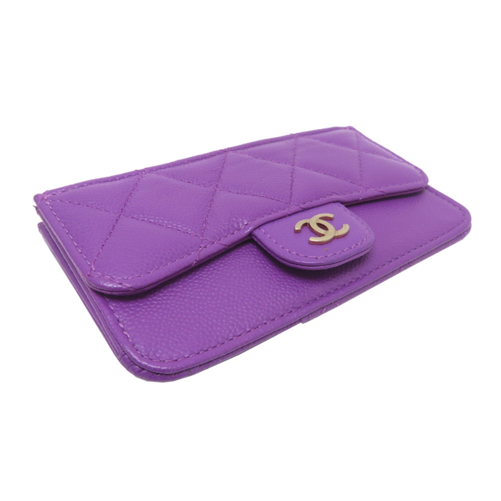 Chanel Chanel Fragment Wallet/Coin Case Women's Business Card AP2570 Caviar Leather Purple Size ONE SIZE - 2 Thumbnail