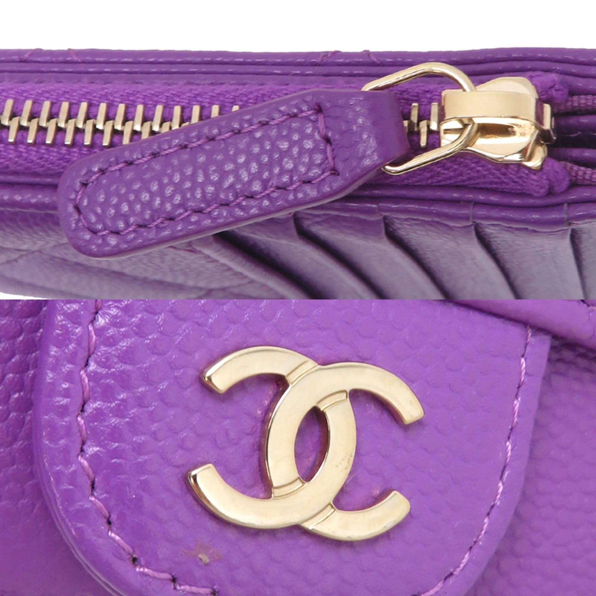 Chanel Chanel Fragment Wallet/Coin Case Women's Business Card AP2570 Caviar Leather Purple Size ONE SIZE - 7 Thumbnail