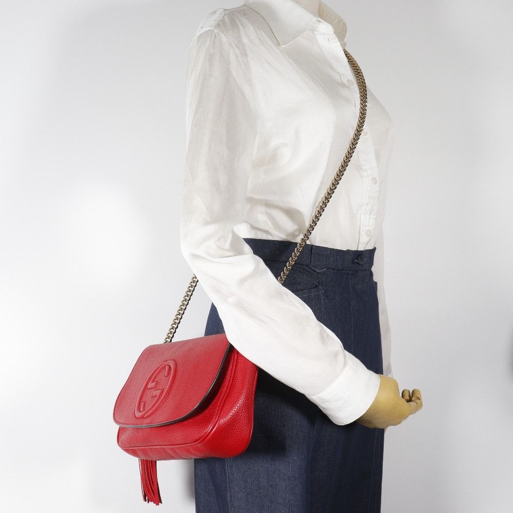 Gucci Gucci Gucci Soho Interlocking G Leather Shoulder Bag Leather Shoulder Bag 536224 DUTY FREE for USA Size ONE SIZE - 12 Thumbnail