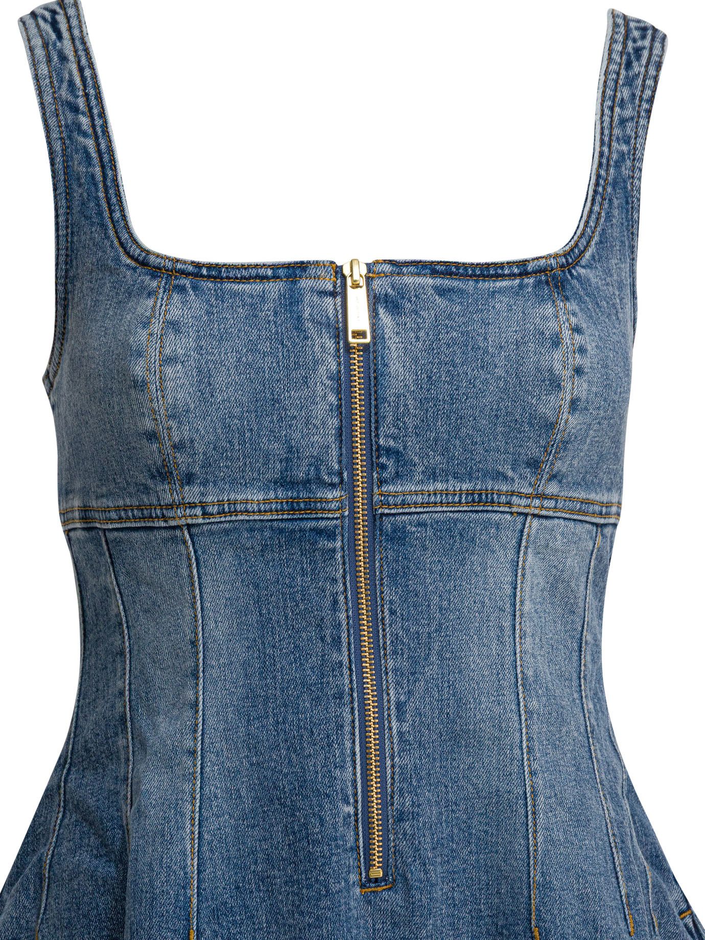 Self-Portrait Self-Portrait Denim Flared Dress tag size 12 Women - USA Duties Paid Size XL / US 12-14 / IT 48-50 - 3 Thumbnail