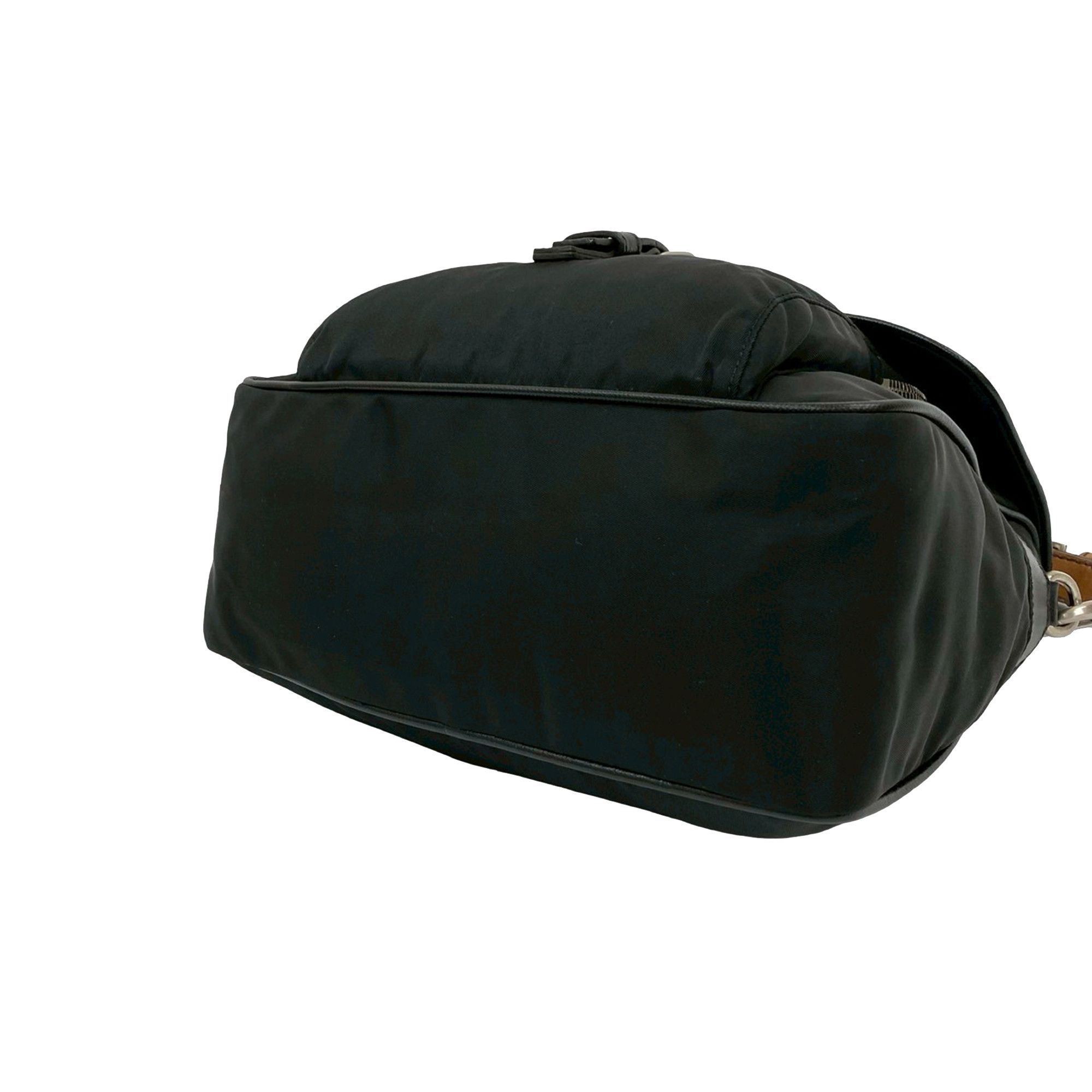 Prada Prada Saffiano Trimmed Tessuto Shoulder Bag Size ONE SIZE - 8 Thumbnail