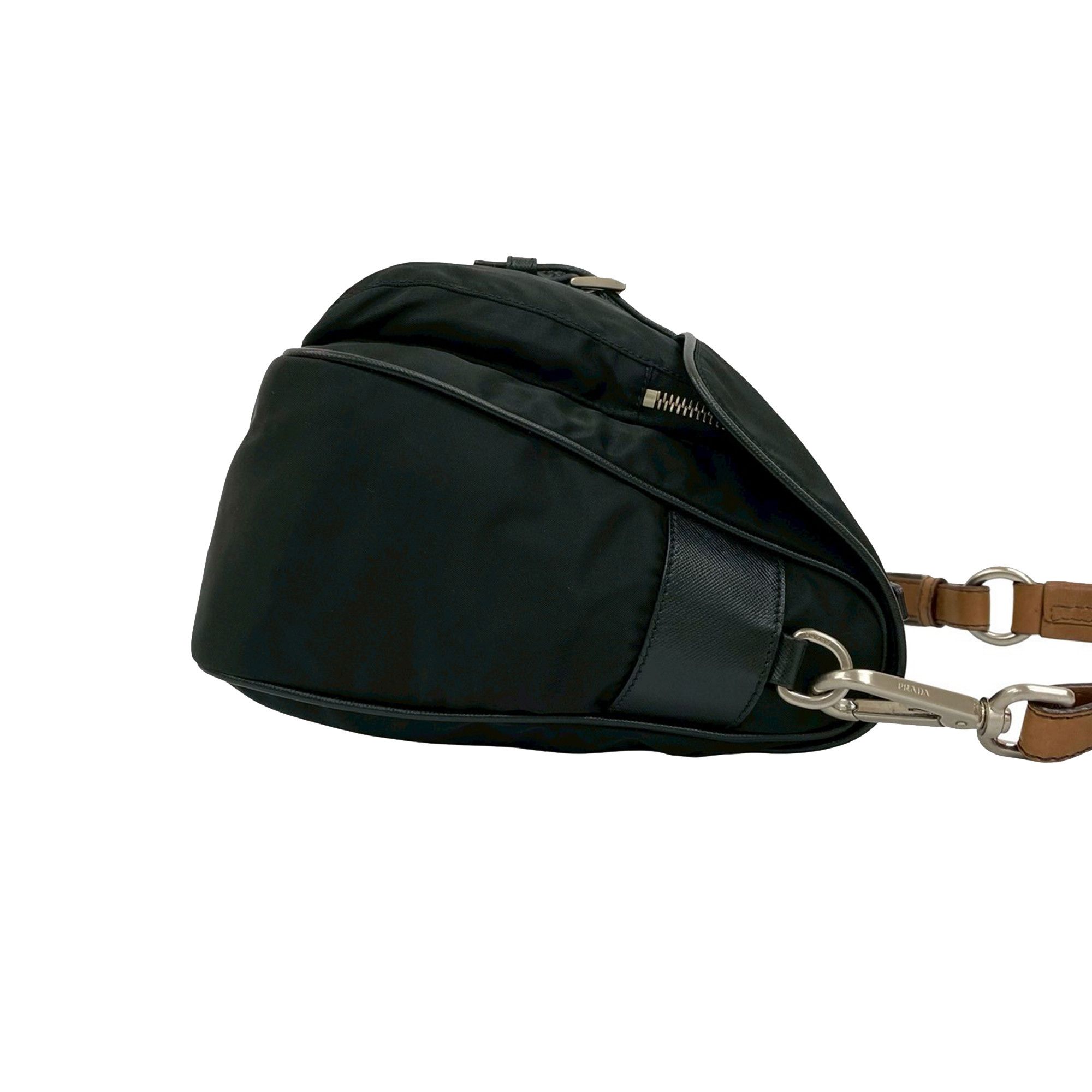 Prada Prada Saffiano Trimmed Tessuto Shoulder Bag Size ONE SIZE - 6 Thumbnail