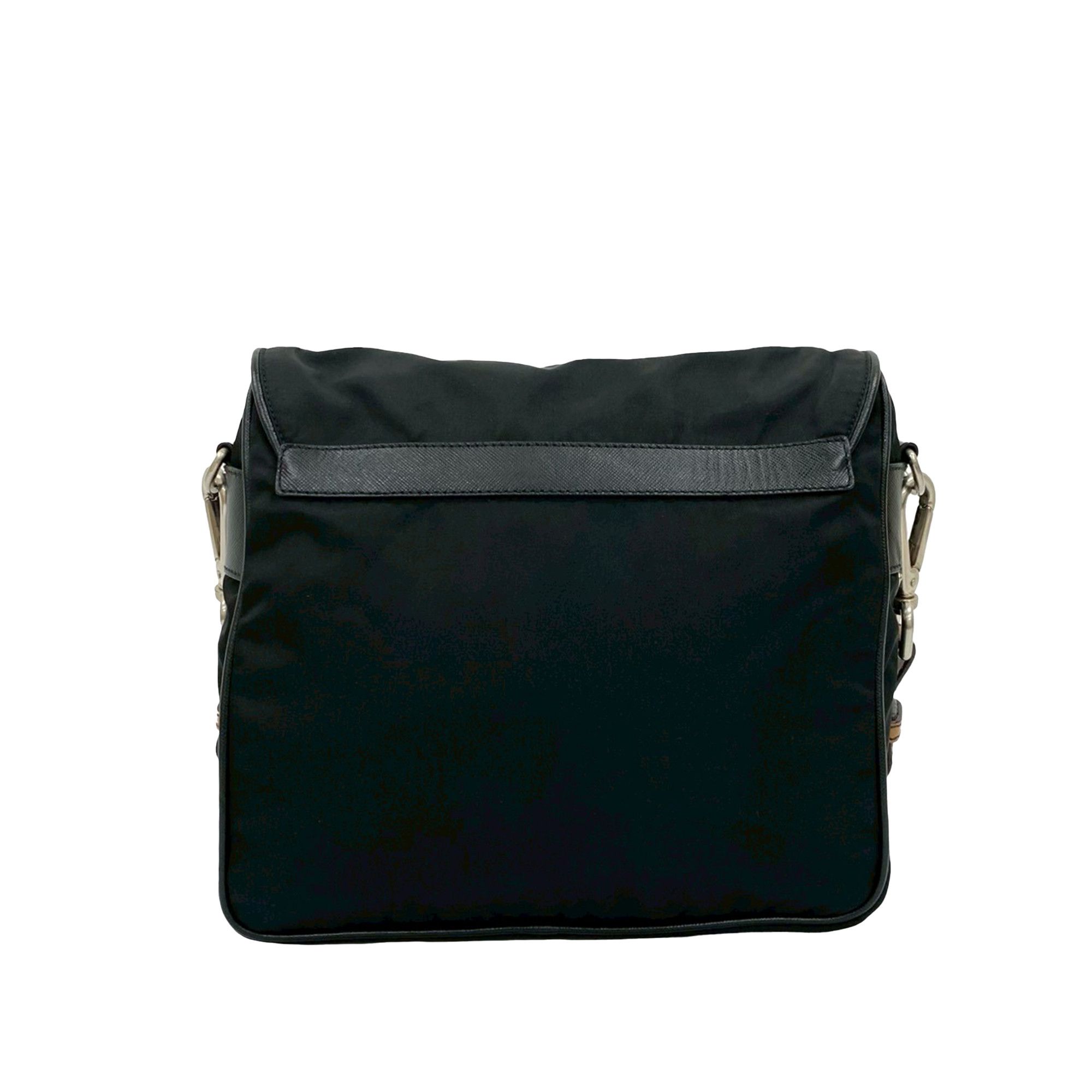Prada Prada Saffiano Trimmed Tessuto Shoulder Bag Size ONE SIZE - 2 Thumbnail