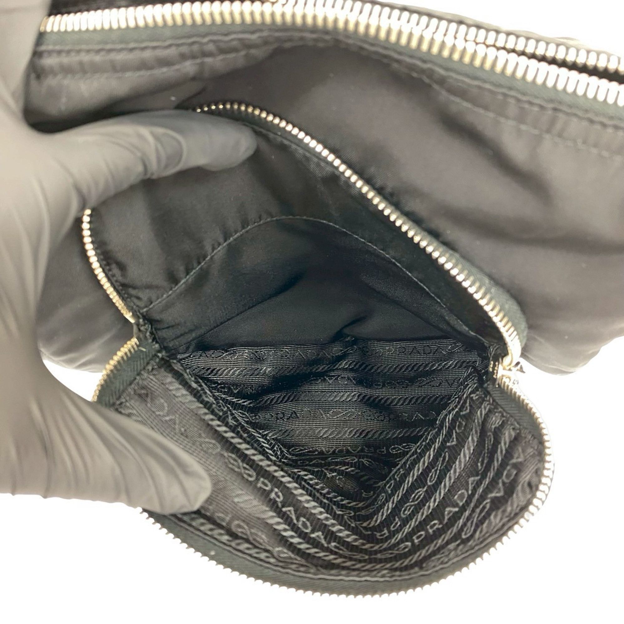 Prada Prada Saffiano Trimmed Tessuto Shoulder Bag Size ONE SIZE - 4 Thumbnail
