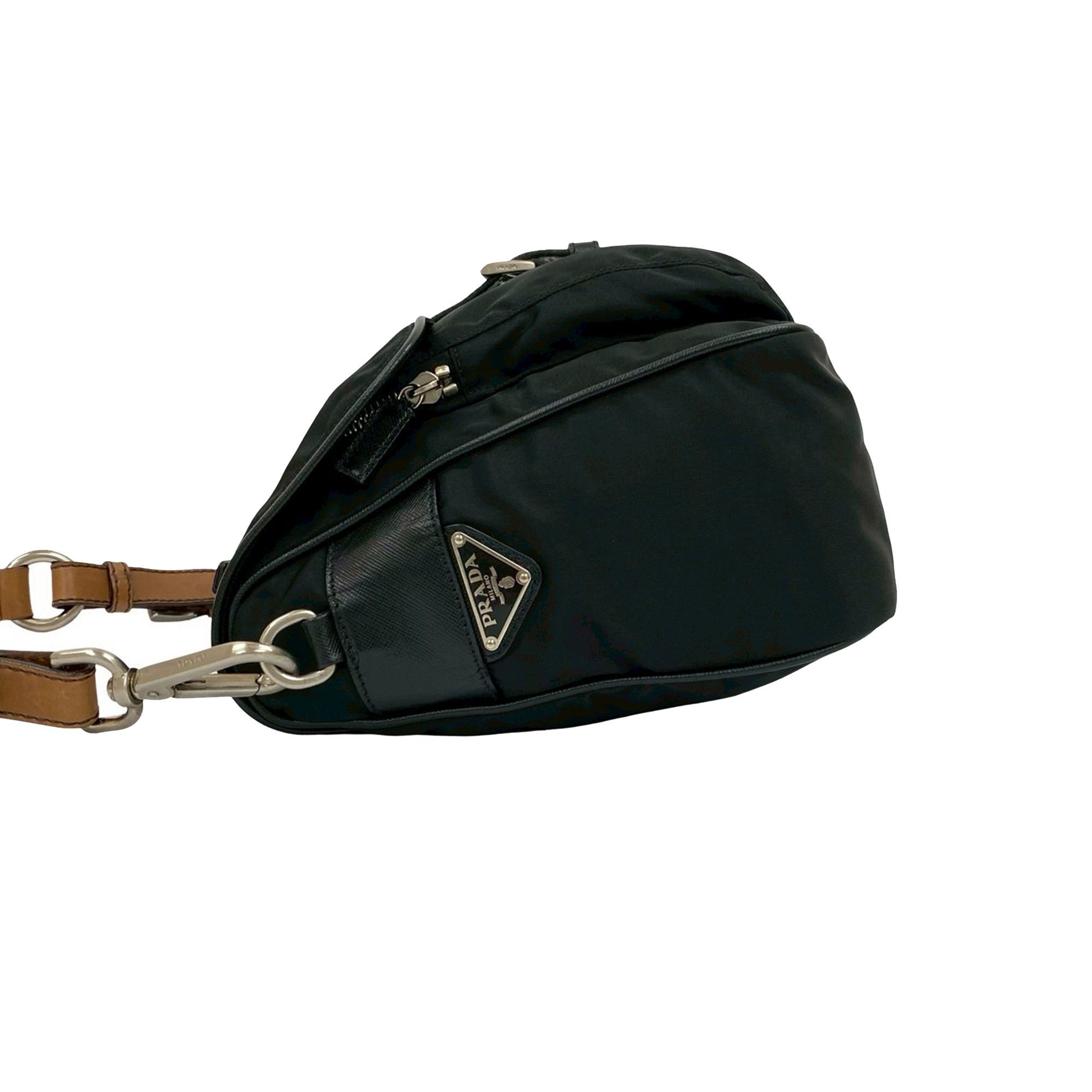 Prada Prada Saffiano Trimmed Tessuto Shoulder Bag Size ONE SIZE - 5 Thumbnail