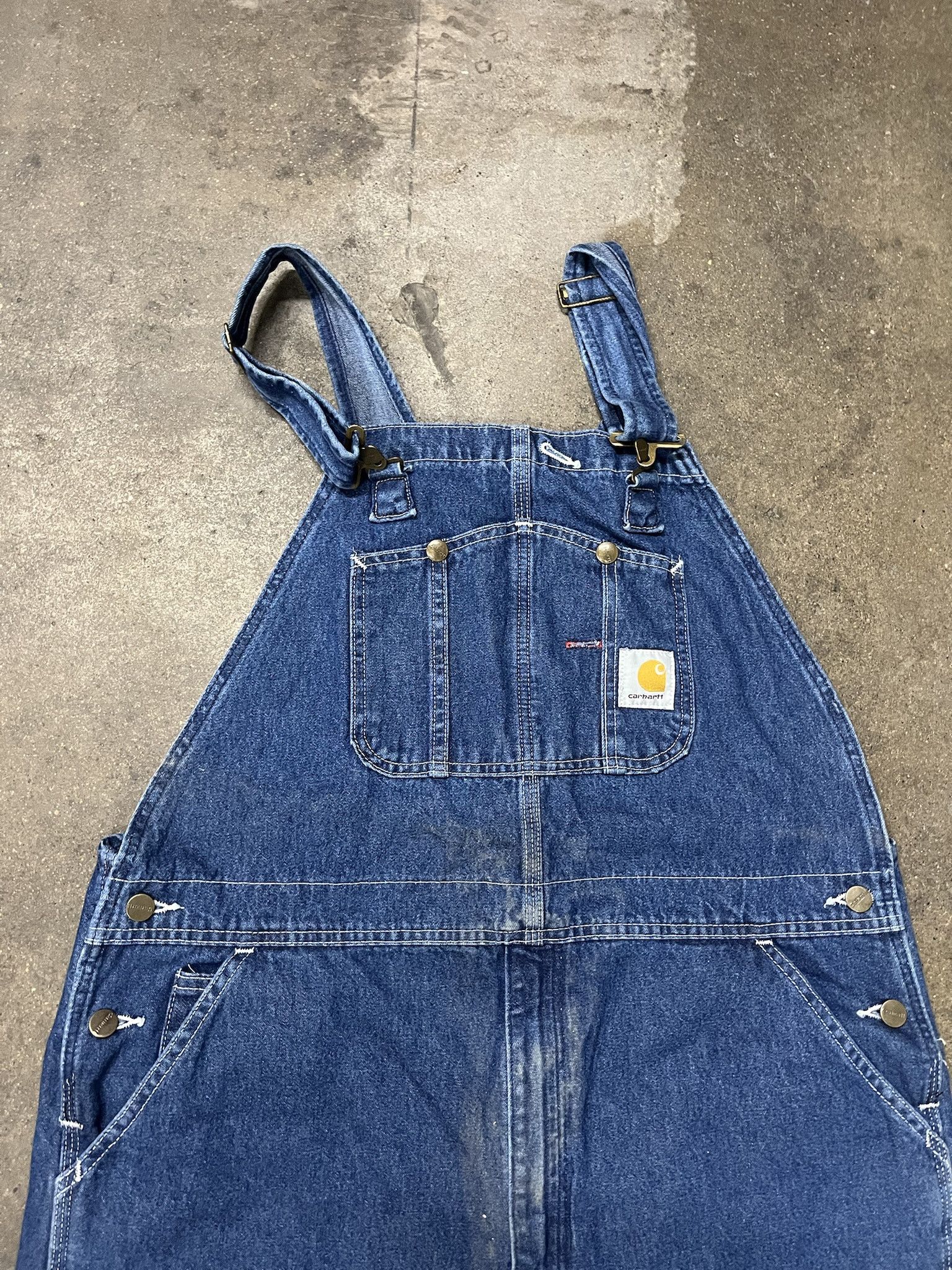 Carhartt Vintage 1990s Carhartt Blue Denim Overall Size 40x32 Size US 40 / EU 56 - 2 Thumbnail