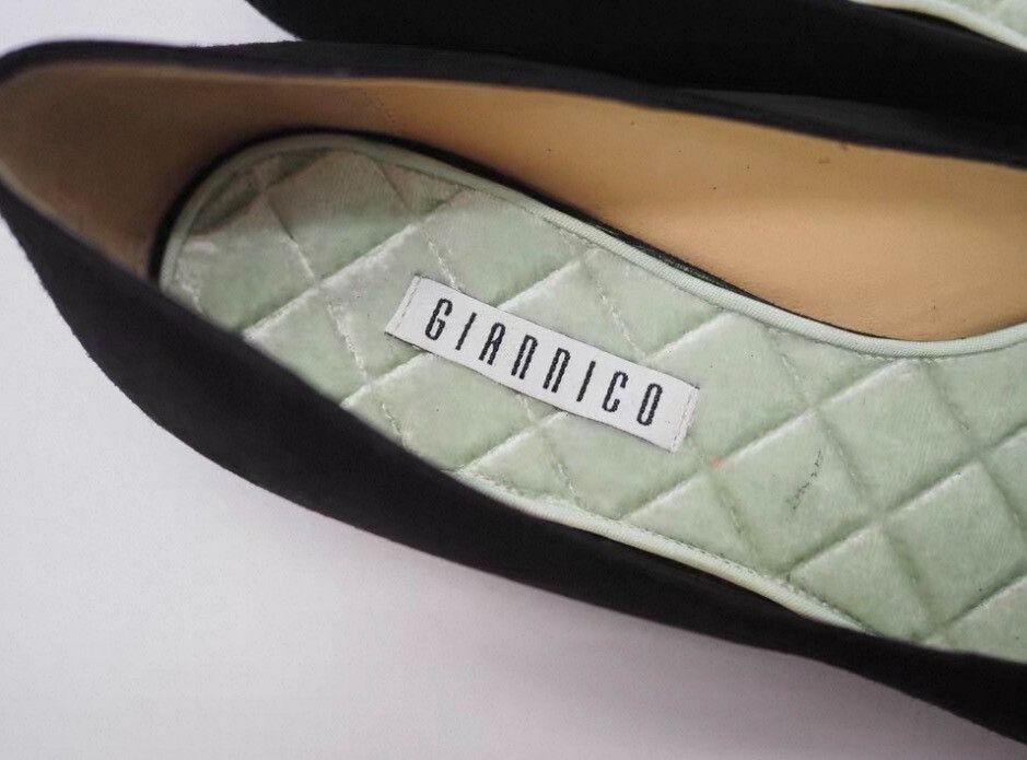 Japanese Brand giannico black suede flats size 36.5 Size US 6 / IT 36 - 4 Thumbnail