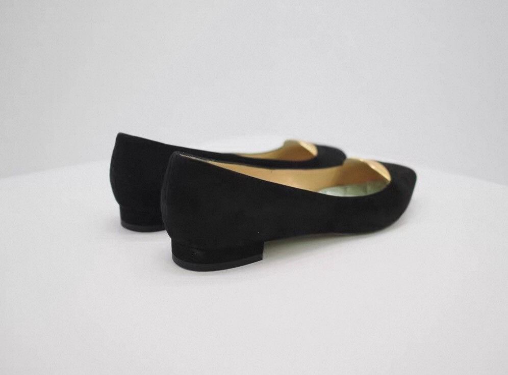 Japanese Brand giannico black suede flats size 36.5 Size US 6 / IT 36 - 2 Thumbnail