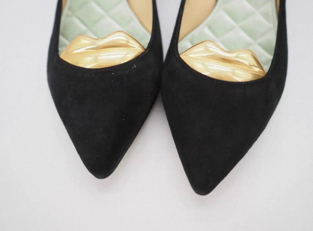 Japanese Brand giannico black suede flats size 36.5 Size US 6 / IT 36 - 3 Thumbnail