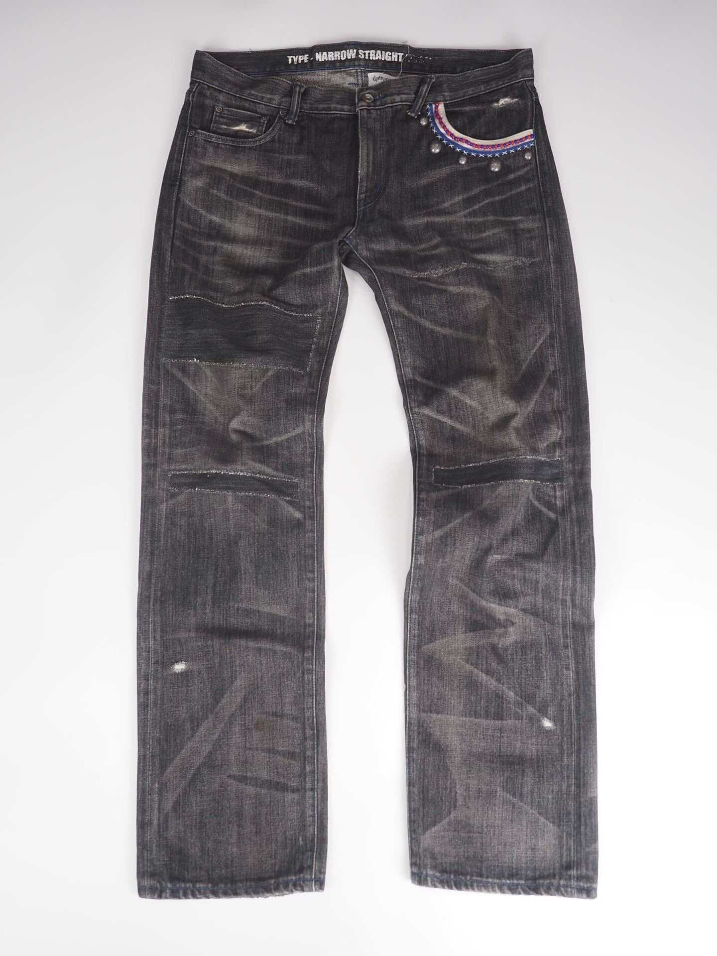 Neighborhood Neighborhood Beaded Savage Narrow Denim Black Size US 34 / EU 50 - 2 Thumbnail